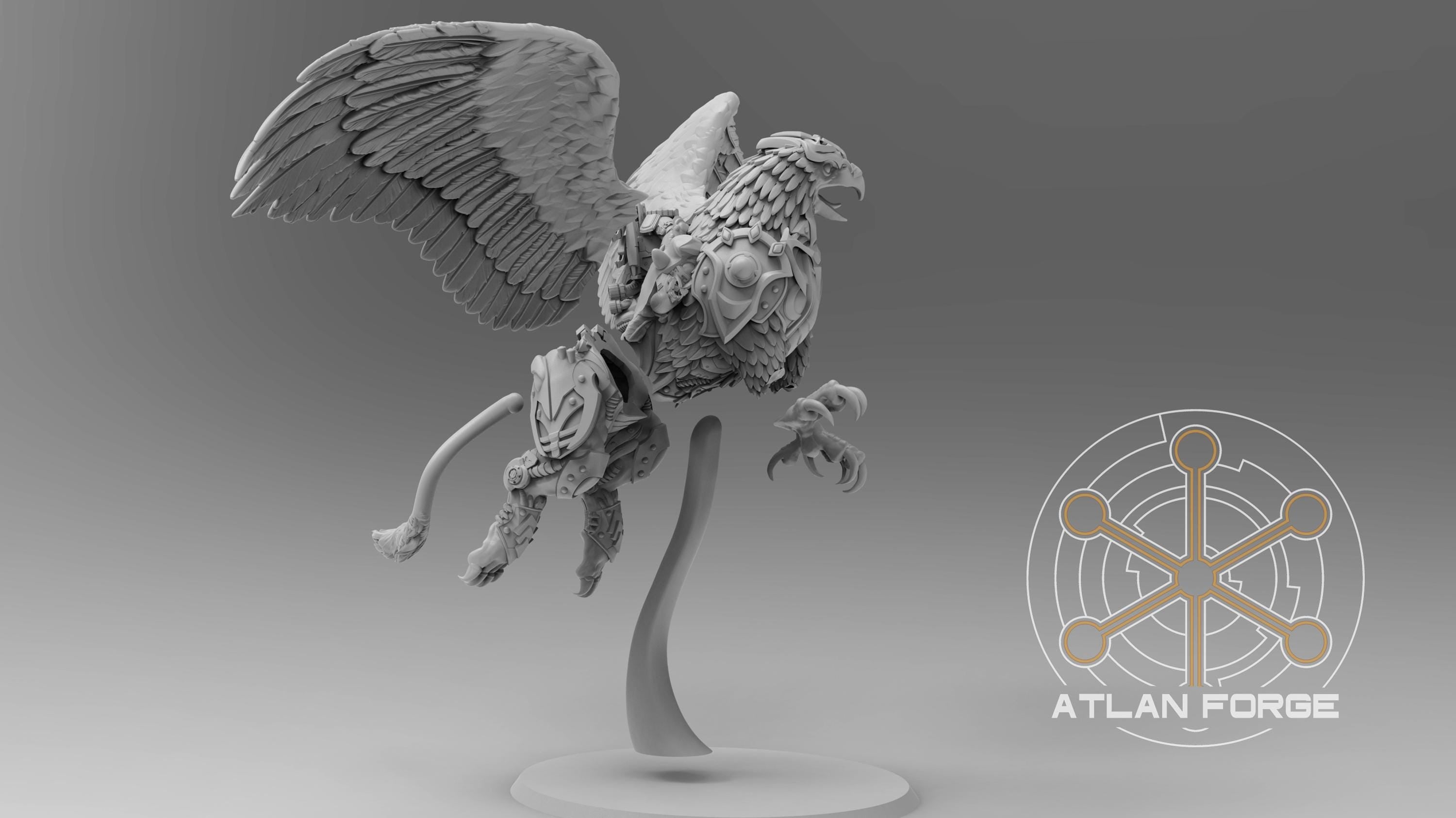 Cybernetic Battle Griffin 32mm sci-fi fantasy miniature for tabletop games grimdark RPGs dnd wargaming miniature dungeons and dragons