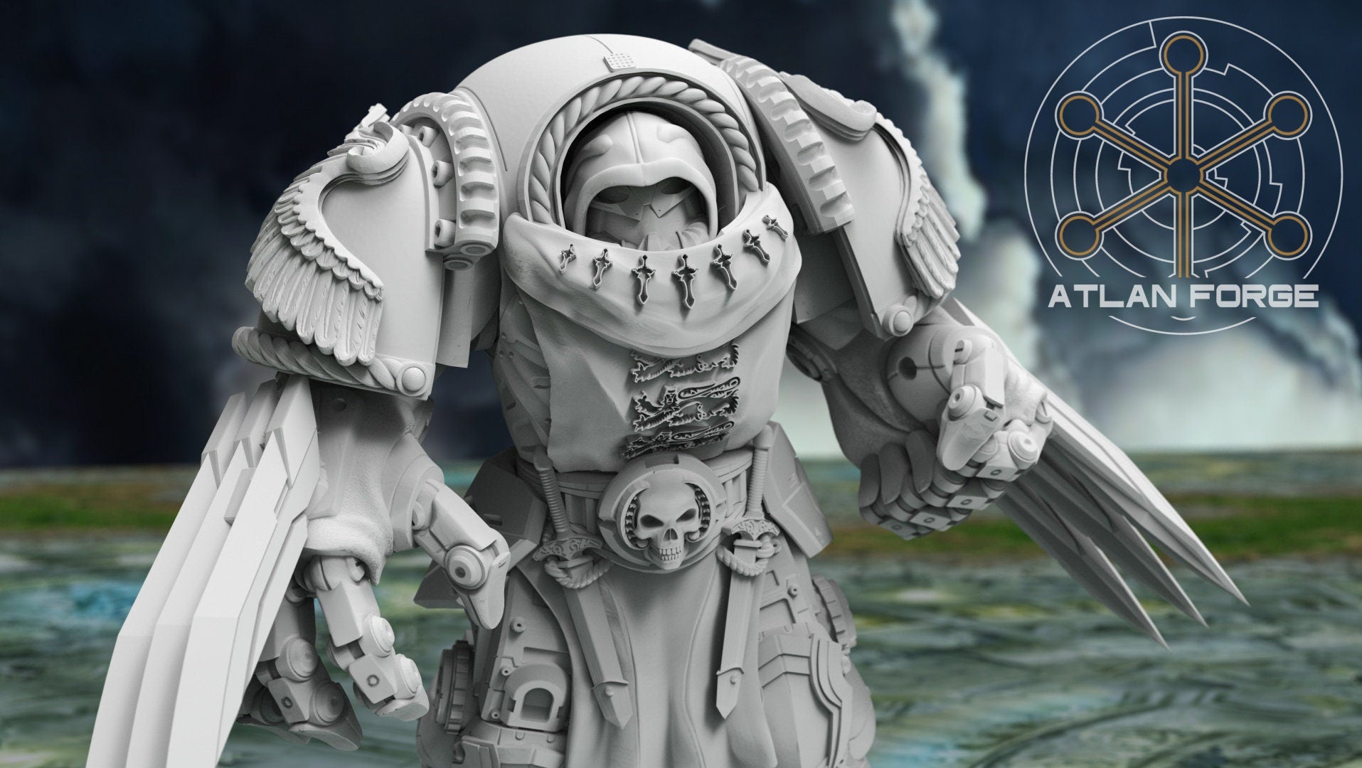 Angelic Assault dominators 32mm sci-fi fantasy miniature for tabletop games grimdark RPGs dnd wargaming miniature dungeons and dragons gift