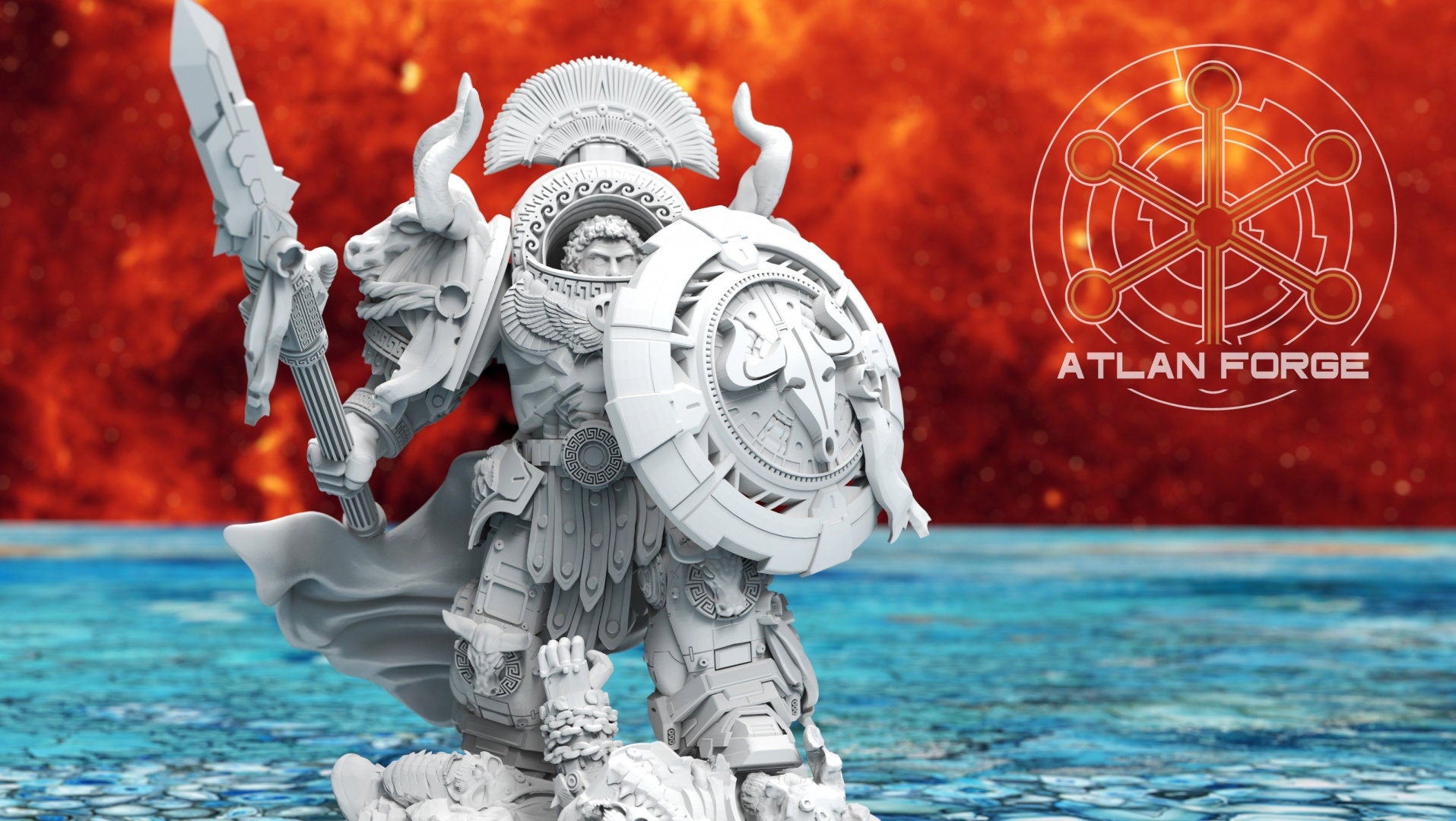 Minoan Myrmidon Captain 32mm wargame fantasy miniature dnd wargaming miniature dungeons and dragons painting gift RPG tabletop minis