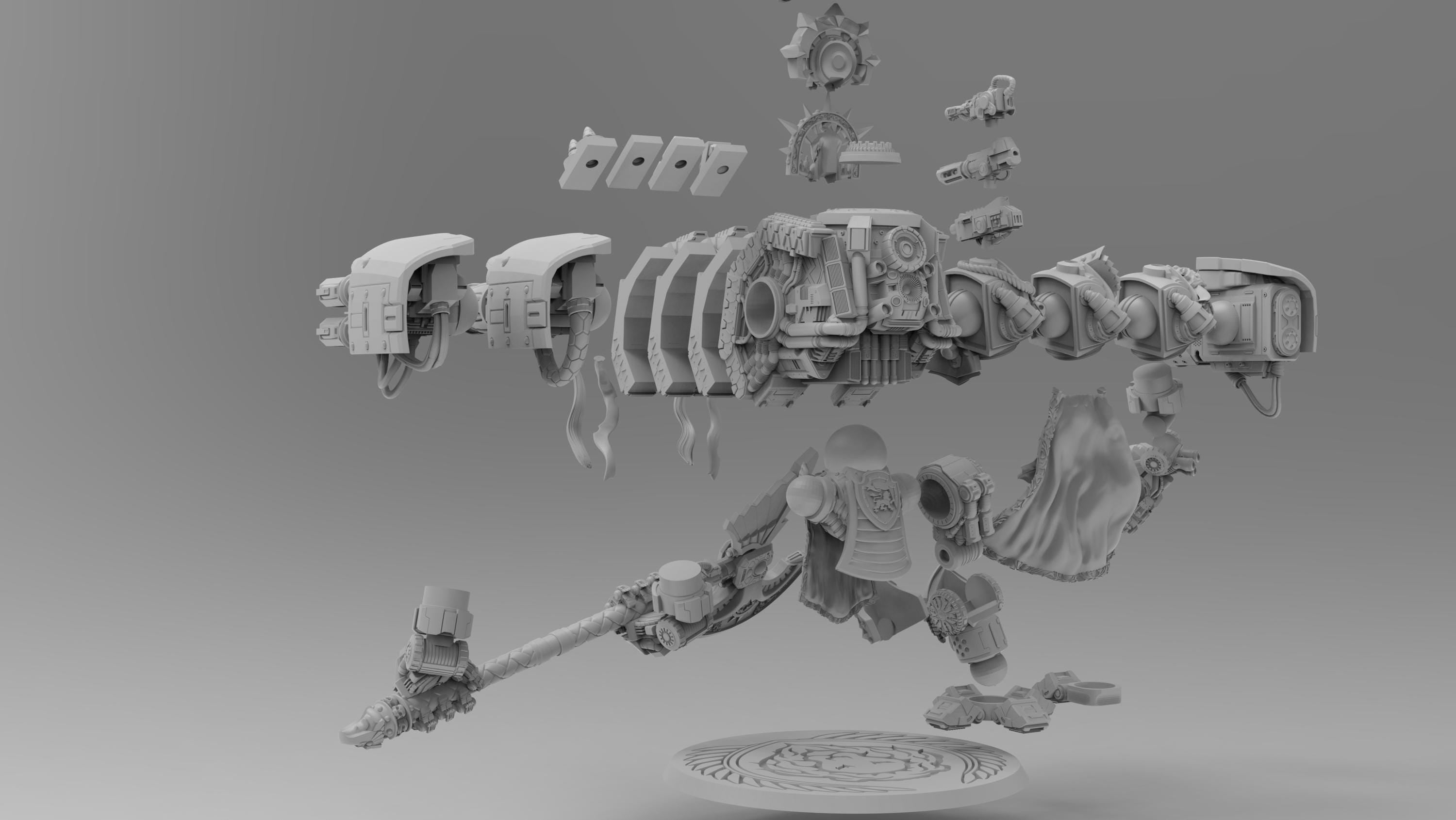 Angelic Lion Dreadnought 32mm wargame fantasy miniature dnd wargaming miniature dungeons and dragons painting gift RPG tabletop minis
