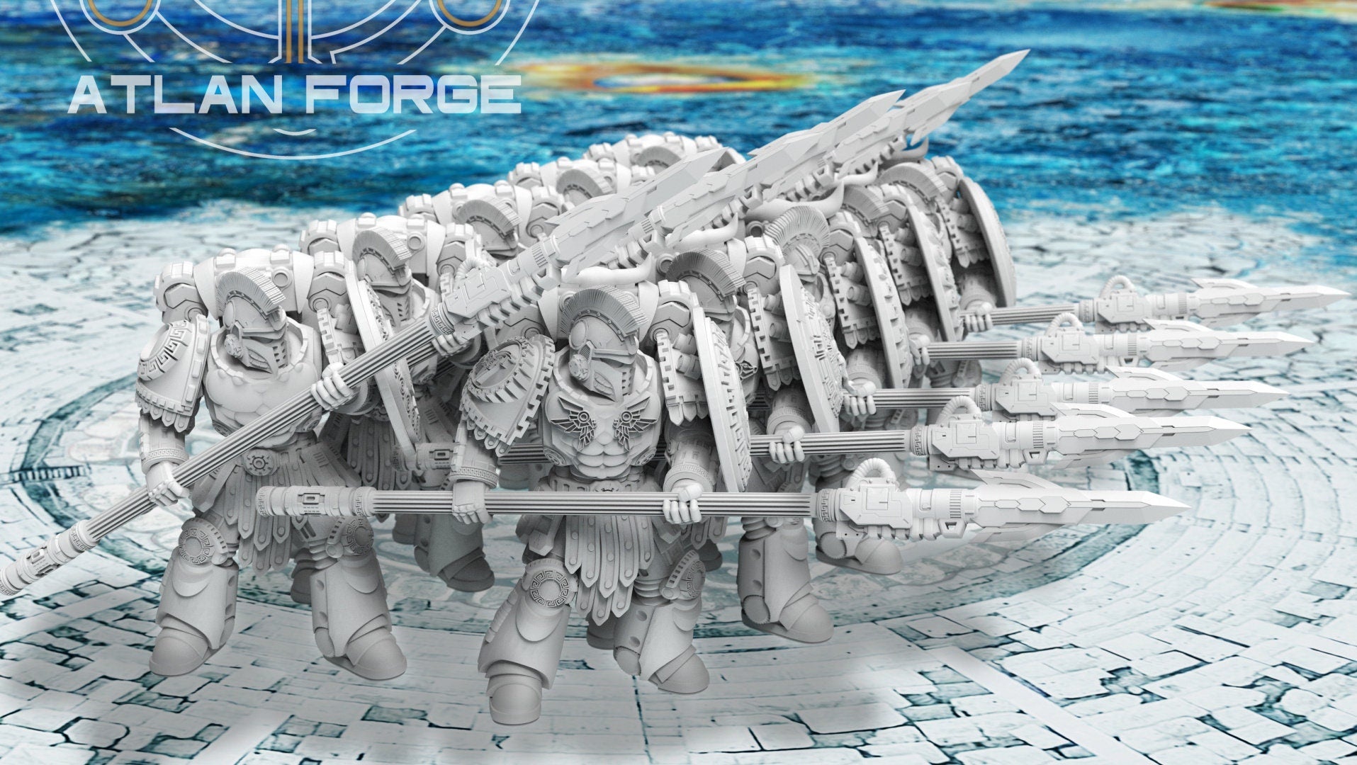 Promethean Phalanx 32mm sci-fi fantasy miniature for tabletop games grimdark RPGs dnd wargaming miniature dungeons and dragons painting gift
