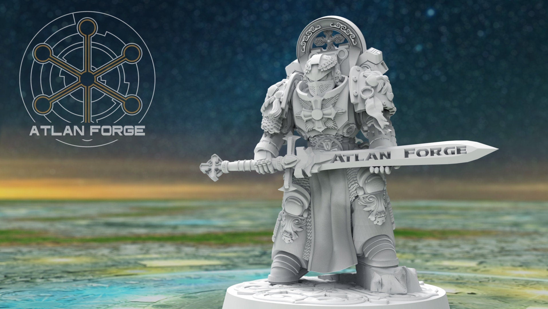 Templar knight champion 32mm wargame fantasy miniature dnd wargaming miniature dungeons and dragons painting gift RPG tabletop minis