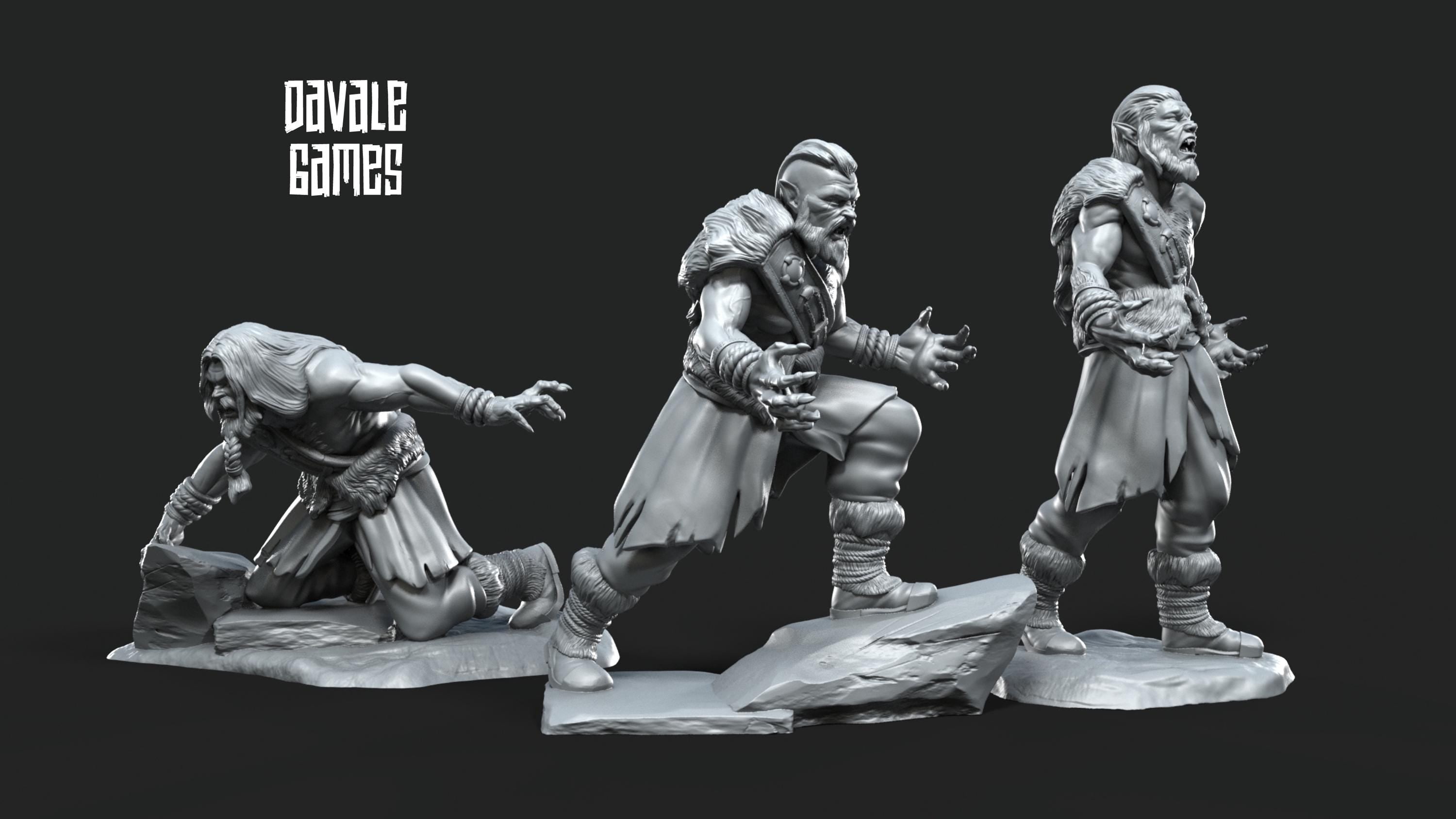 Bersekers Halfwolf 28mm miniatures dnd minis fantasy miniatures dungeons and dragons painting wargaming miniatures tabletop