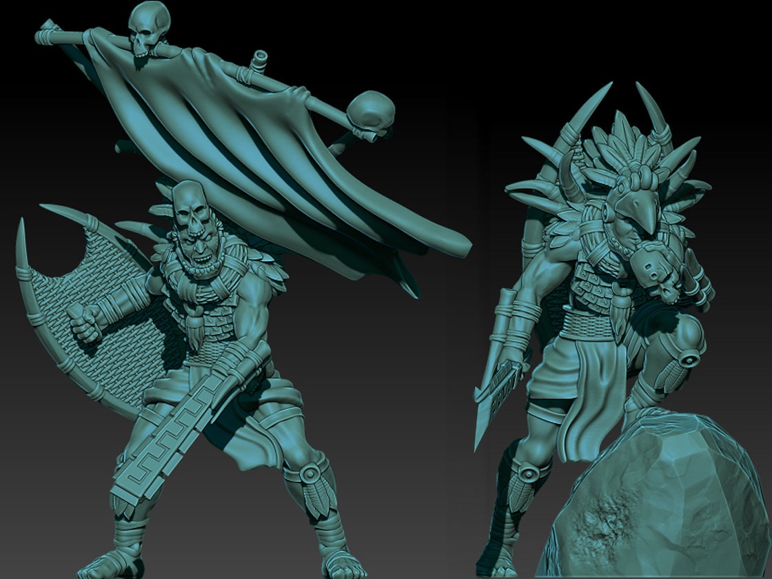 Farsouth banner and musician 28mm miniatures dnd minis fantasy miniatures dungeons and dragons miniatures  wargaming miniatures tabletop