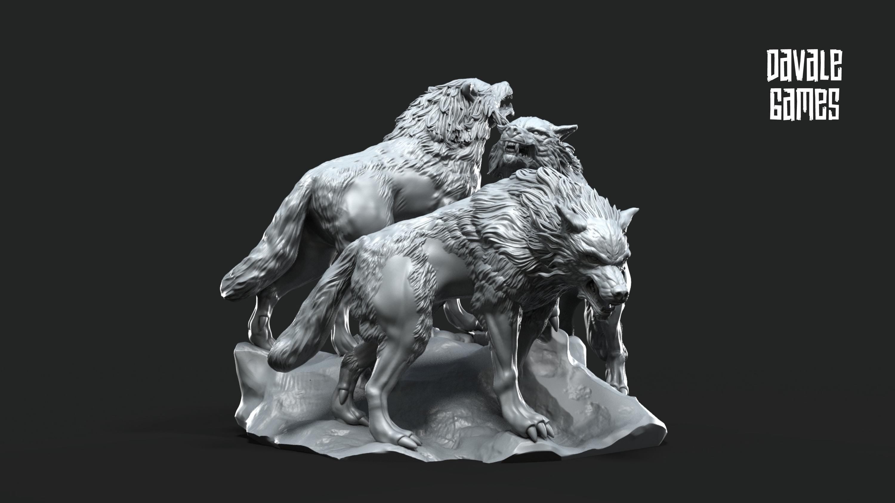 Fenrir Wolf Litter of Odin 28mm miniatures dnd minis fantasy miniatures dungeons and dragons painting wargaming miniatures tabletop