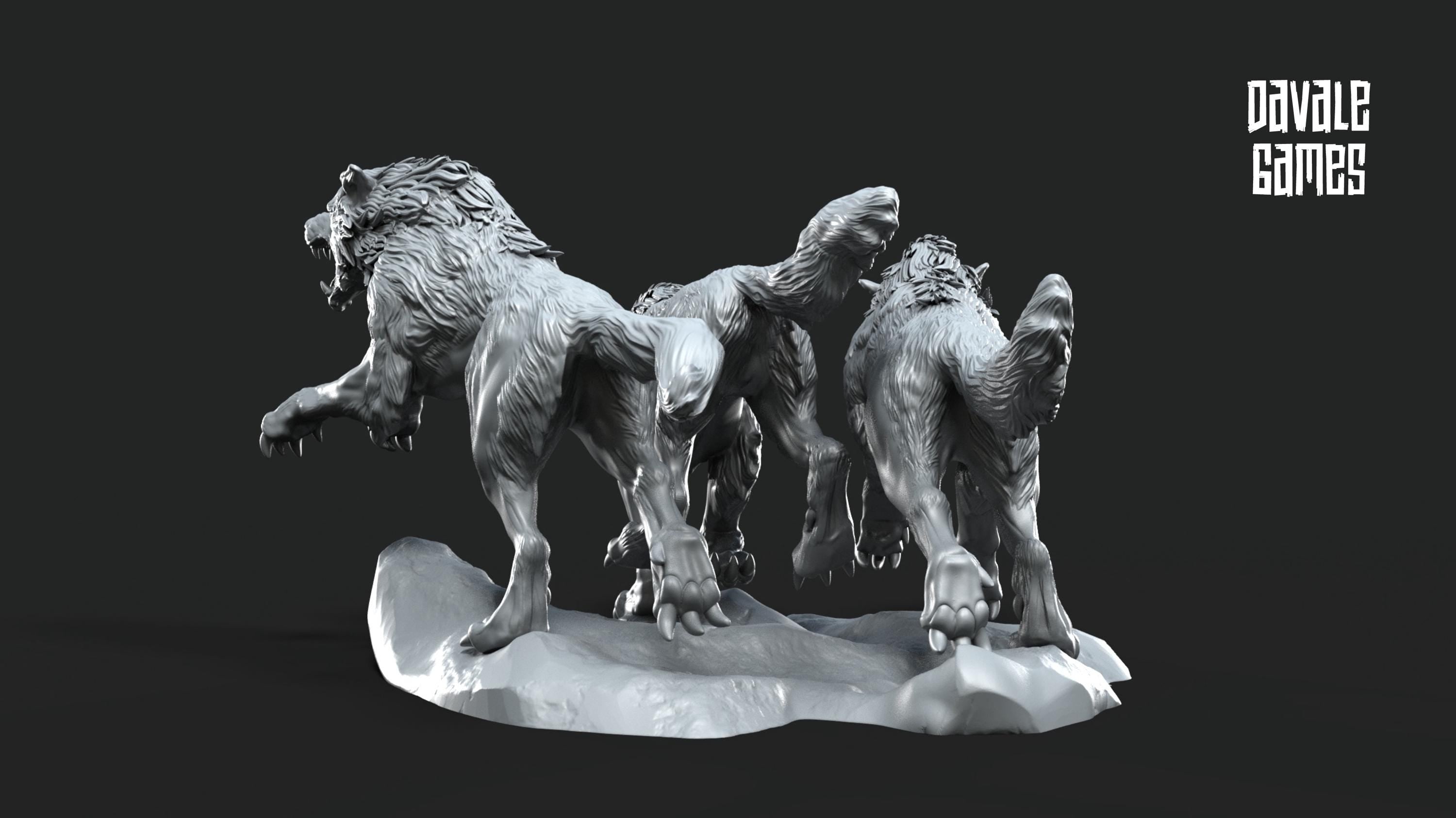 Fenrir Wolf Litter of Odin 28mm miniatures dnd minis fantasy miniatures dungeons and dragons painting wargaming miniatures tabletop