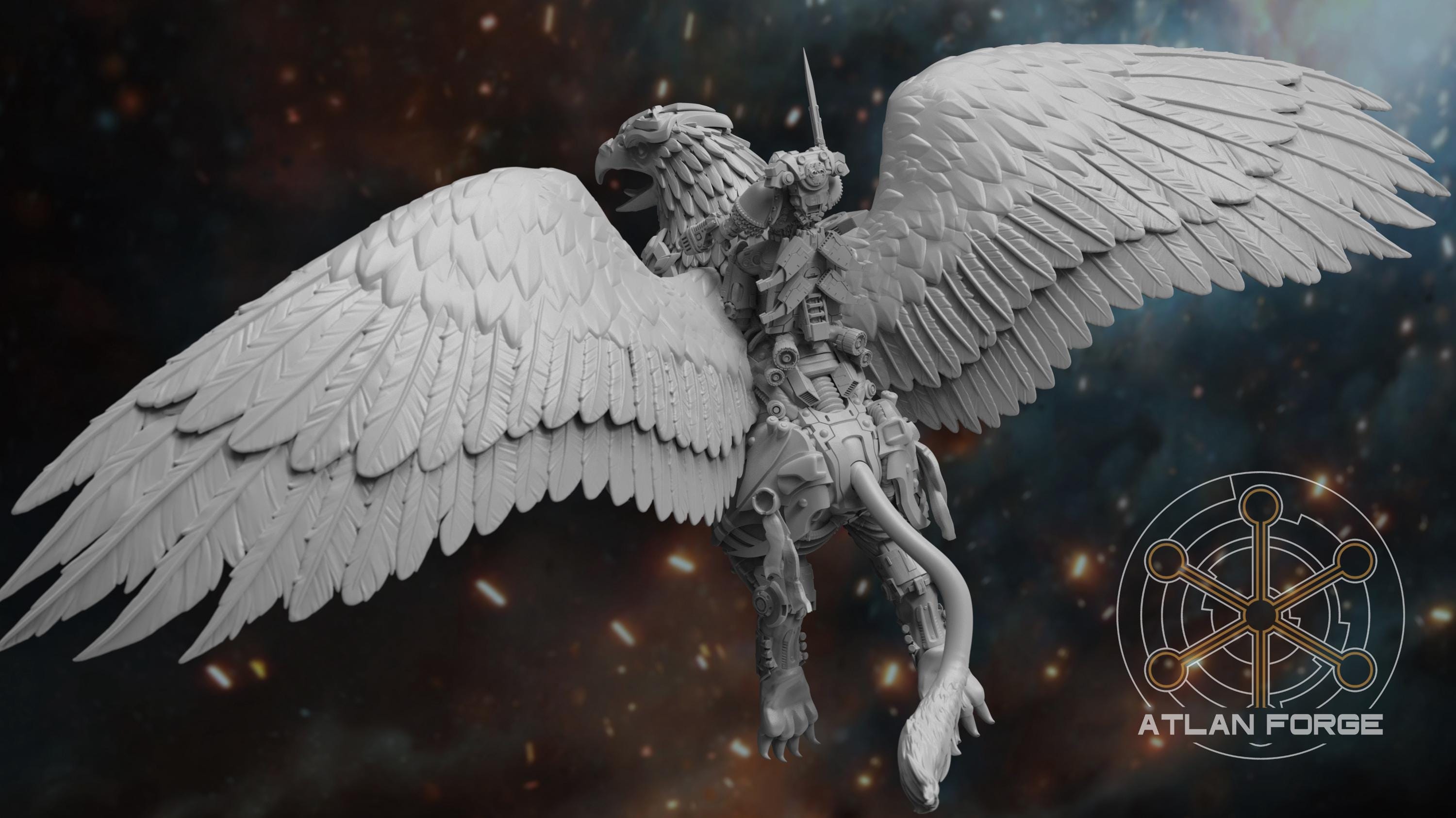 Cybernetic Battle Griffin 32mm sci-fi fantasy miniature for tabletop games grimdark RPGs dnd wargaming miniature dungeons and dragons