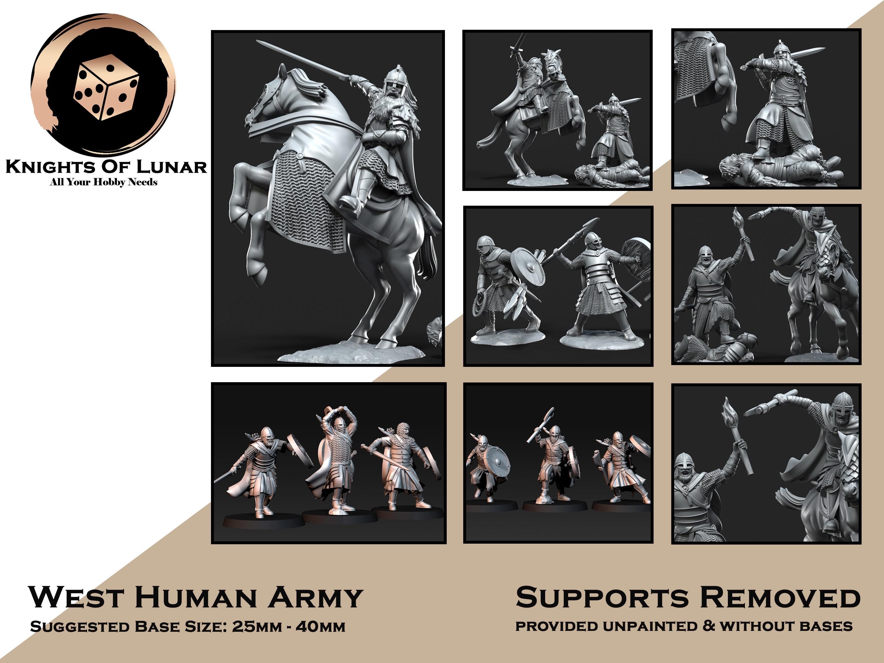 West Human army – 28mm Fantasy army Miniatures for DnD, Tabletop RPG, Wargaming, Painting & TTRPG Armies