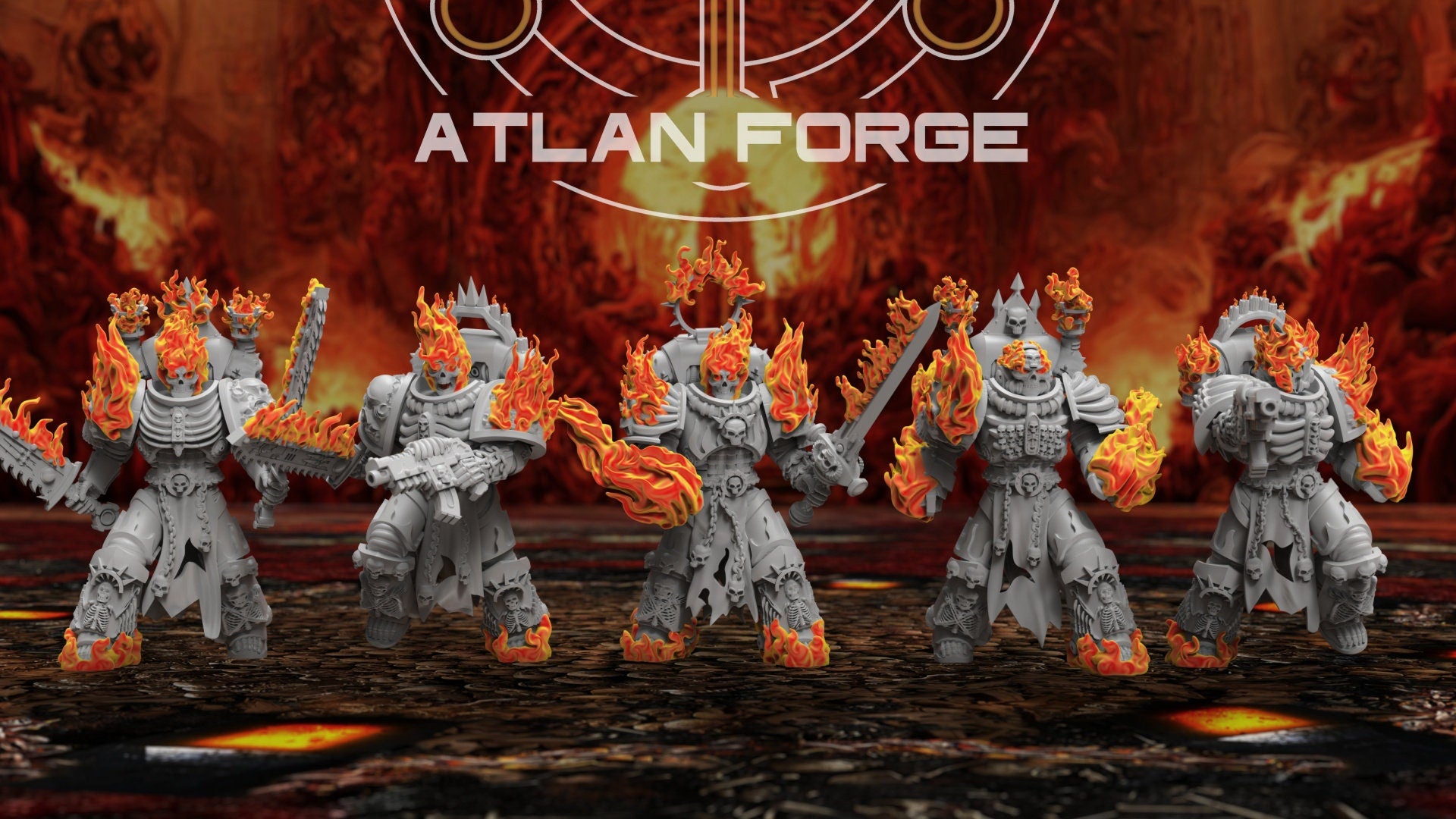 Daemon hades burning legion melee 32mm sci-fi fantasy miniature for tabletop games grimdark RPGs wargaming miniature dungeons and dragons