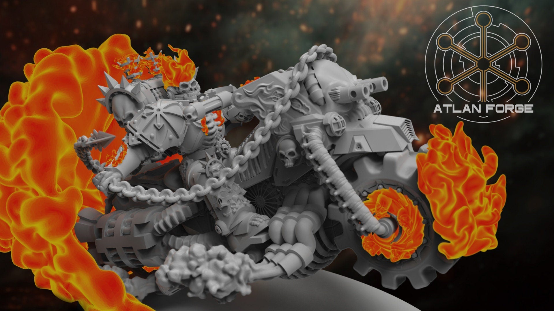 Hell's Rider 32mm sci-fi fantasy miniature for tabletop games grimdark RPGs dnd wargaming miniature dungeons and dragons gift