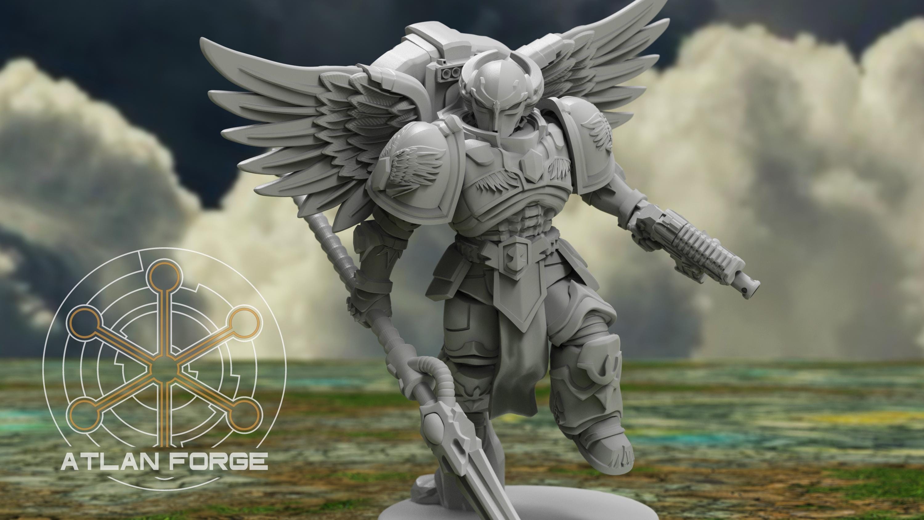 Angelic Knights Ophanim 32mm sci-fi fantasy miniature for tabletop games grimdark RPGs dnd wargaming miniature dungeons and dragons
