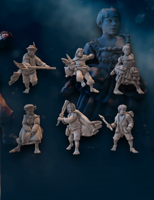 Halfmen Militia 28mm dnd miniature dungeon and dragons fantasy wargaming miniature tabletop wargame miniature for painting