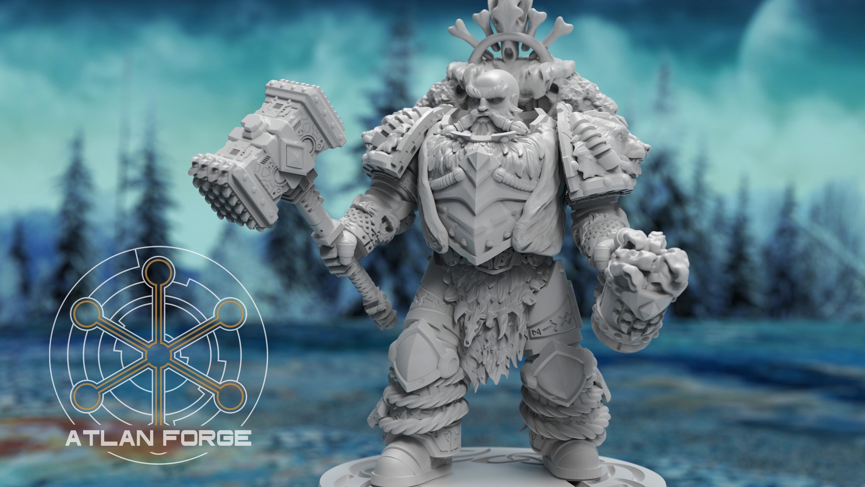 Hrungir Asgardian Champion 32mm wargame fantasy miniature dnd wargaming miniature dungeons and dragons painting gift RPG tabletop minis