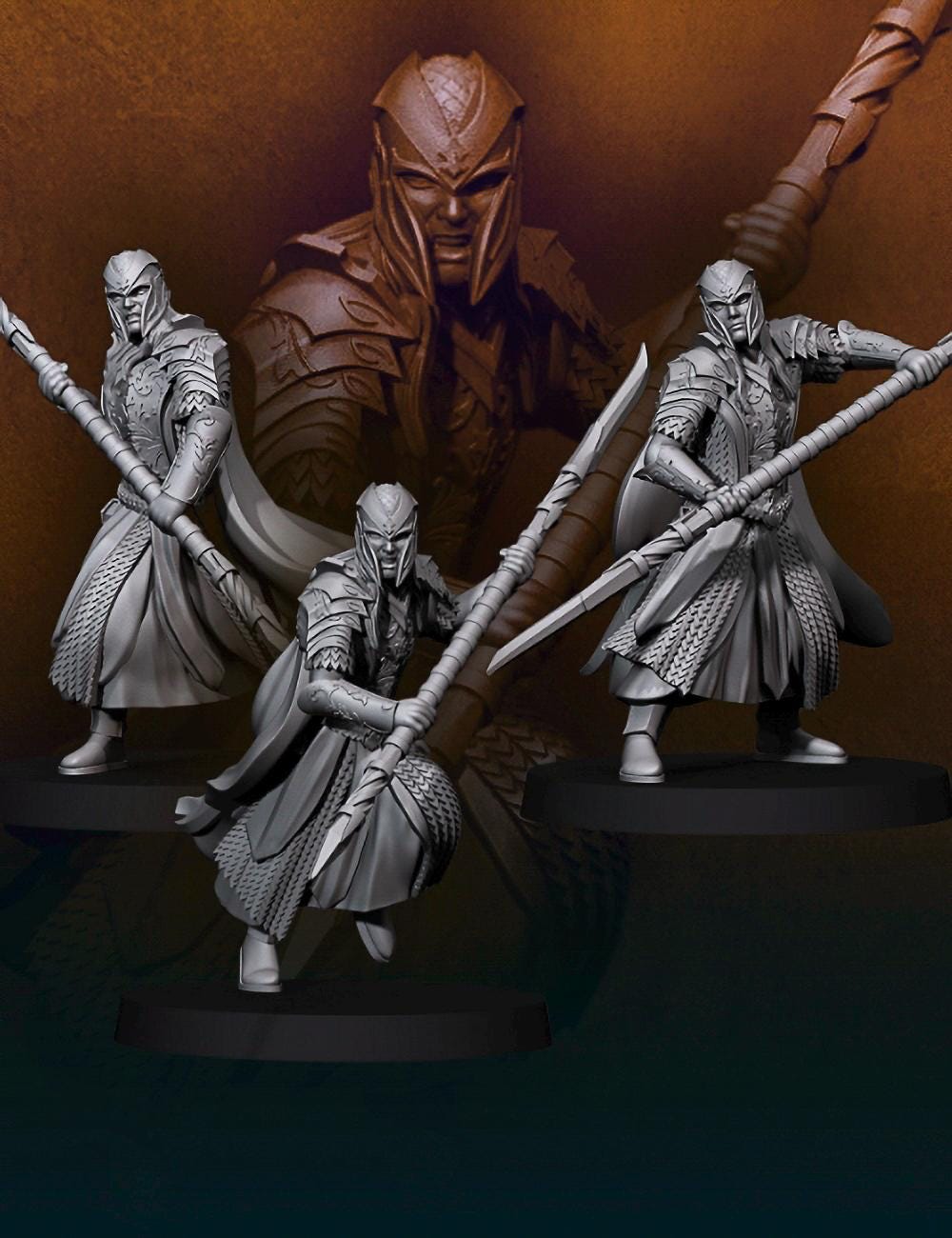 armoured wood Elf spearman 28mm miniatures dnd fantasy miniatures dungeons and dragons miniatures painting wargaming miniatures tabletop