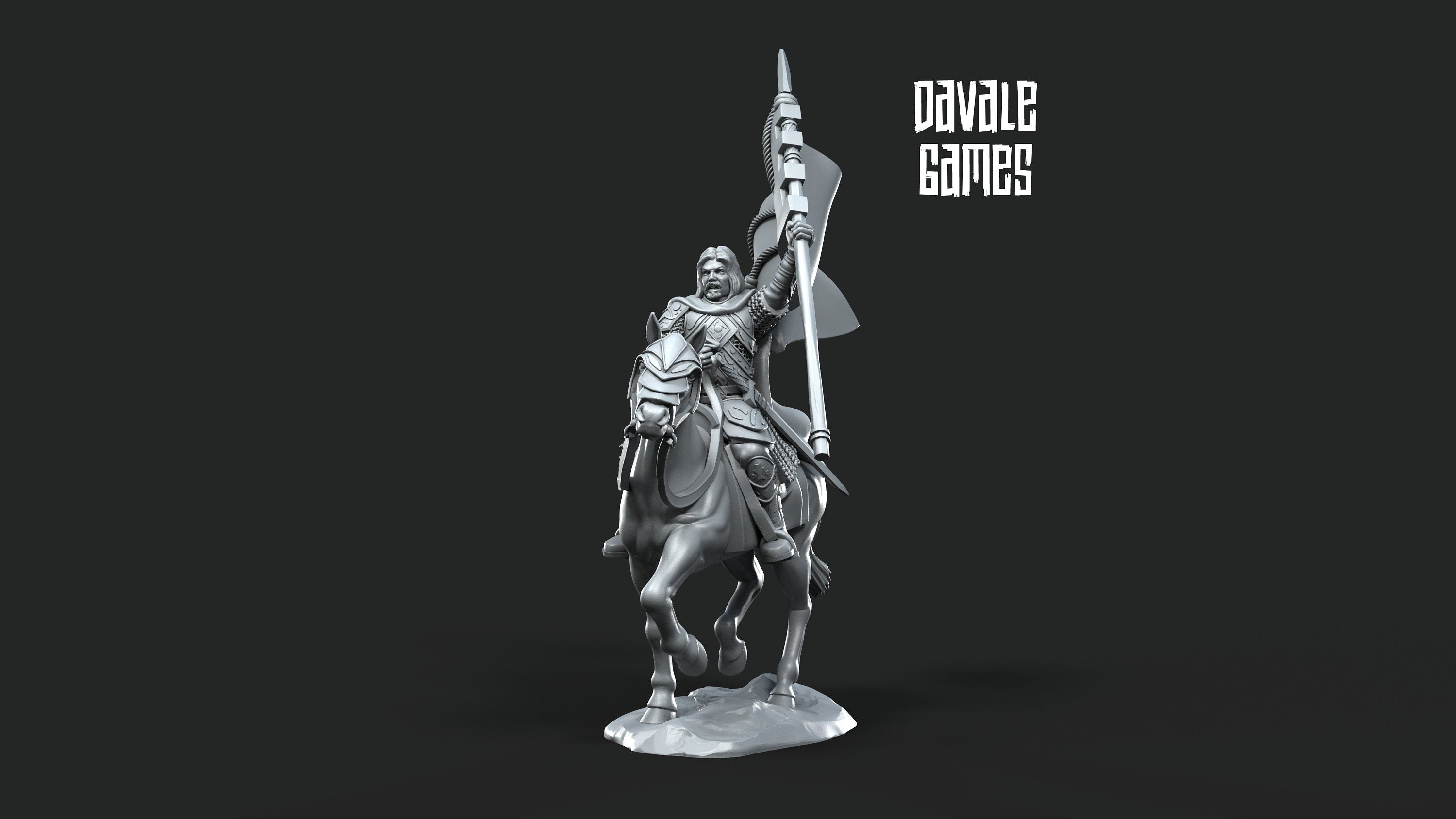 West Human banner 28mm dnd miniature dungeon and dragons wargaming miniature tabletop wargame fantasy miniature for painting