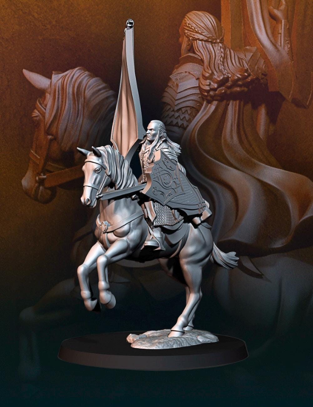 wood Elf banner 28mm miniatures dnd fantasy miniatures dungeons and dragons miniatures for painting wargaming miniatures tabletop wargames