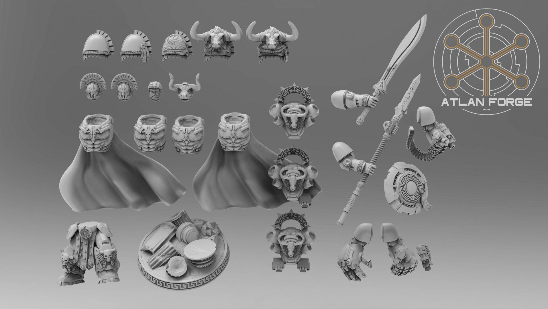 Minoan Aegis Captain 32mm Resin Miniature – Fantasy Leader for DnD and Wargaming