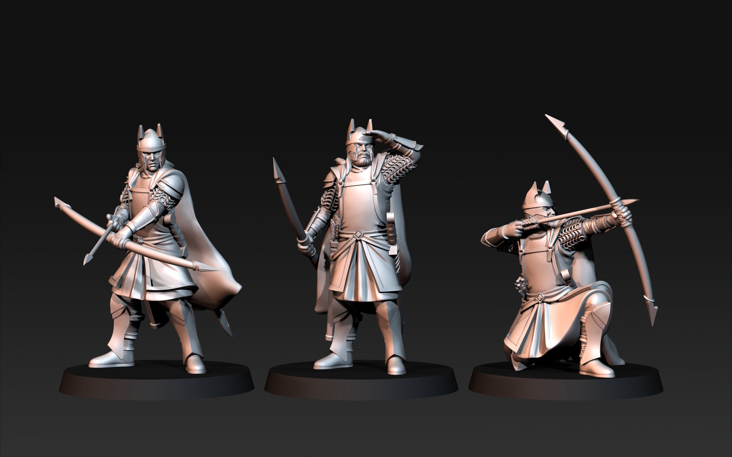 High Human Archers white city LOTR dnd fantasy tabletop 28mm