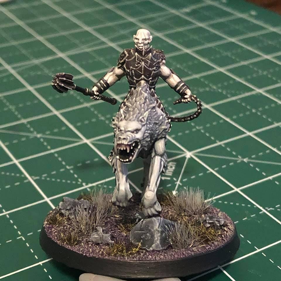 Aznarg the Desecrator Orc Chieftain of the Iron Fang Clan 28mm miniatures dnd fantasy miniatures for painting wargaming miniatures tabletop