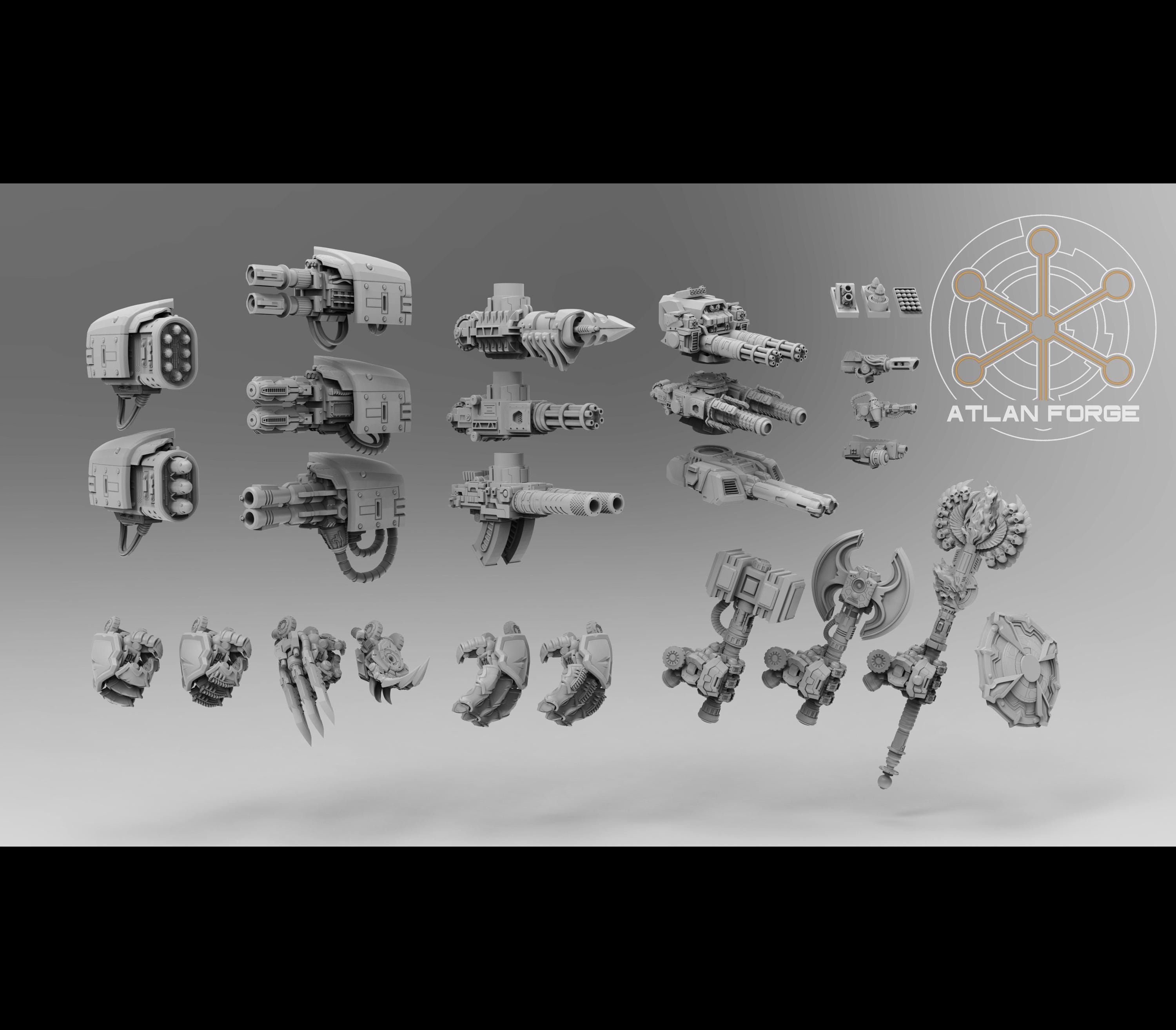 Weapon Pack Primus Class Dreadnoughts 32mm sci-fi fantasy miniature tabletop games grimdark RPGs dnd wargaming dungeons and dragons