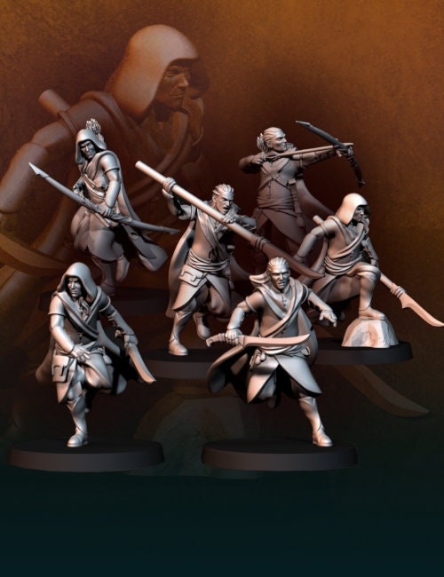 wandering wood elf 28mm miniatures dnd minis fantasy miniatures dungeons and dragons miniatures  wargaming miniatures tabletop wargames