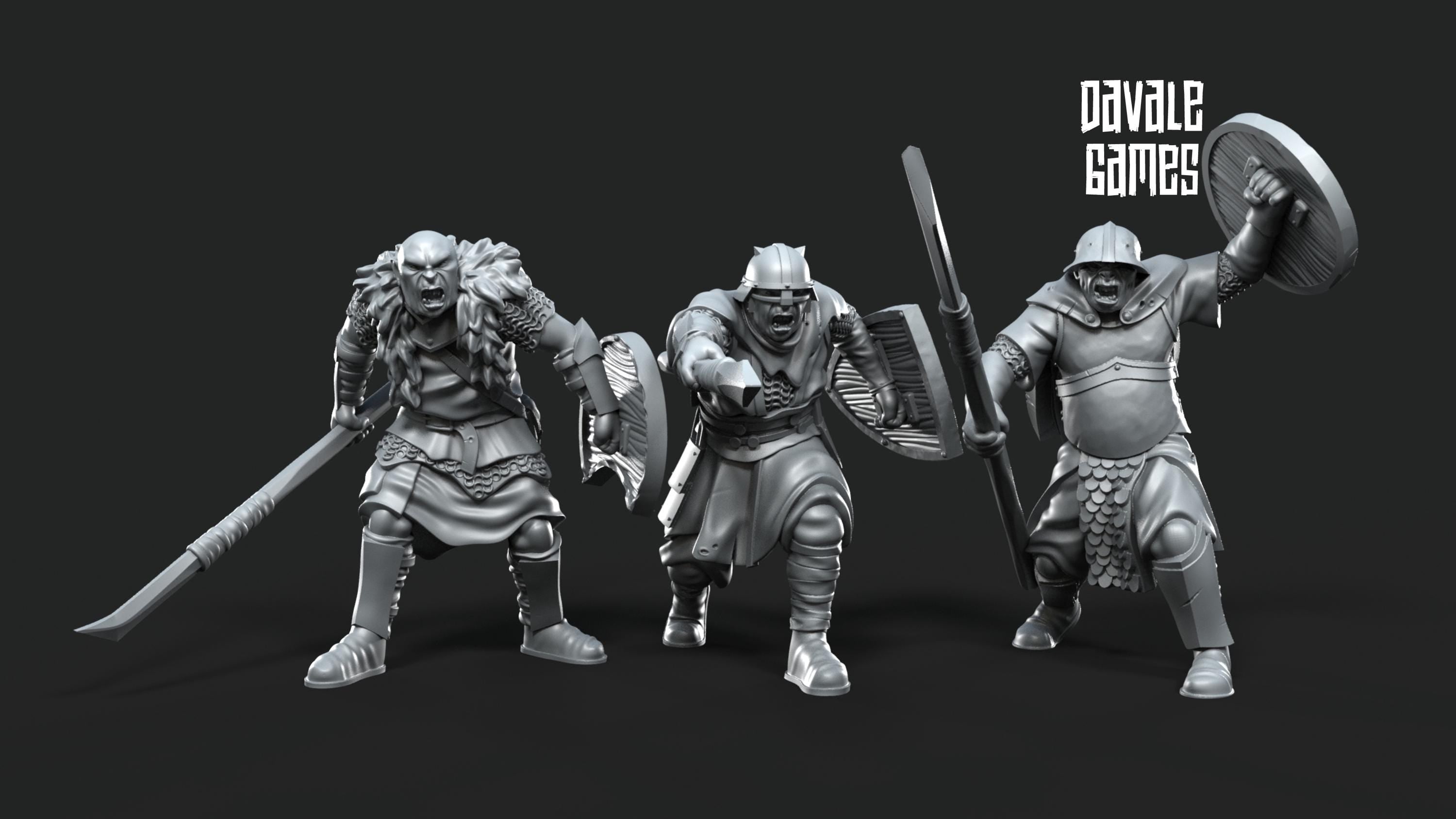 Mörlok Orcs with spears 28mm miniatures dnd gift fantasy miniatures dungeons and dragons minis wargaming miniatures tabletop wargames