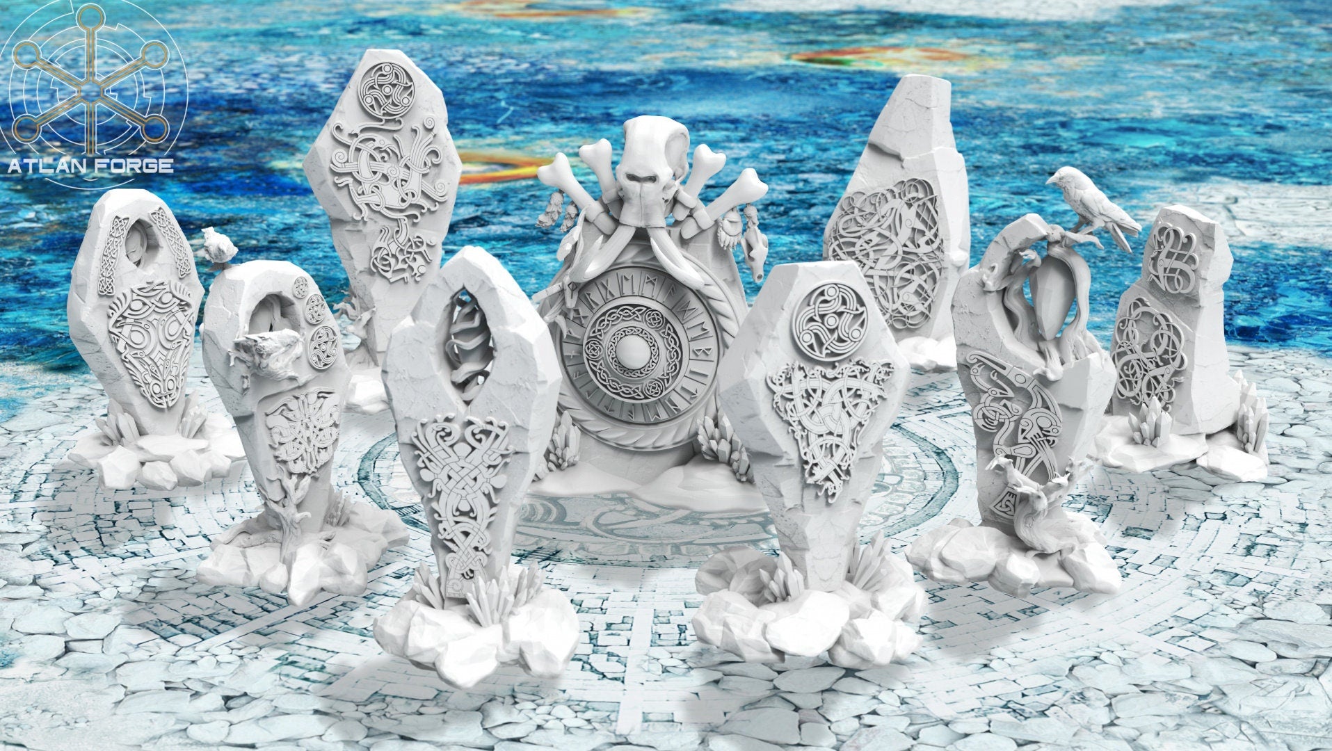 Asgardian Runestones Terrain 32mm wargaming fantasy Scatter Terrain dnd wargaming miniature terrain dungeons and dragons gift RPG tabletop