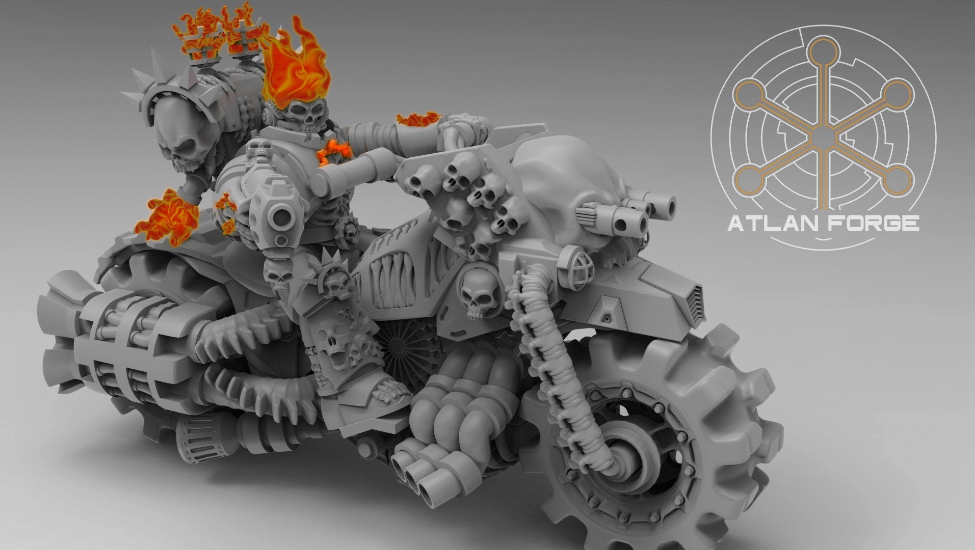 Hell's Rider 32mm sci-fi fantasy miniature for tabletop games grimdark RPGs dnd wargaming miniature dungeons and dragons gift