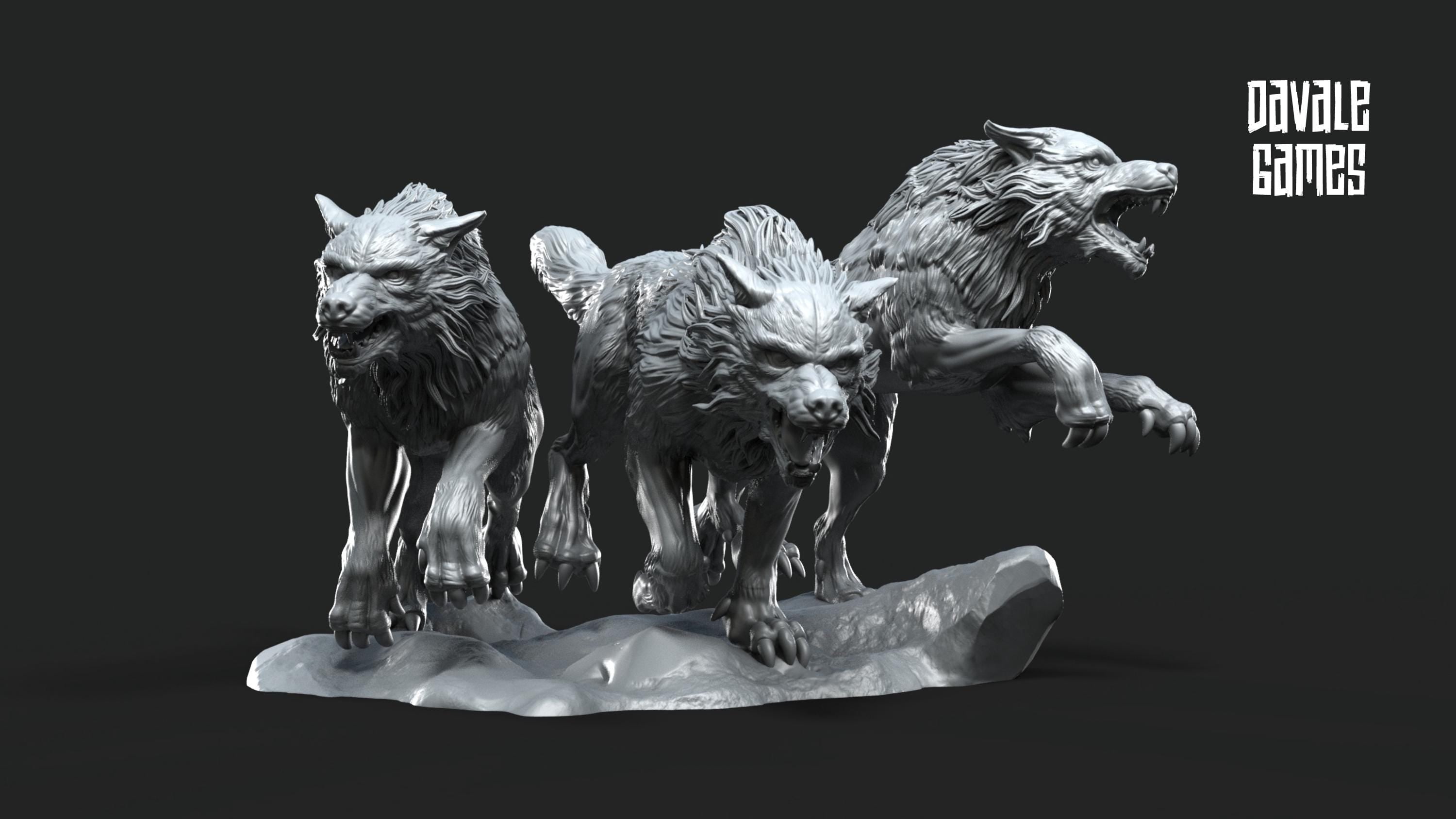 Fenrir Wolf Litter of Odin 28mm miniatures dnd minis fantasy miniatures dungeons and dragons painting wargaming miniatures tabletop