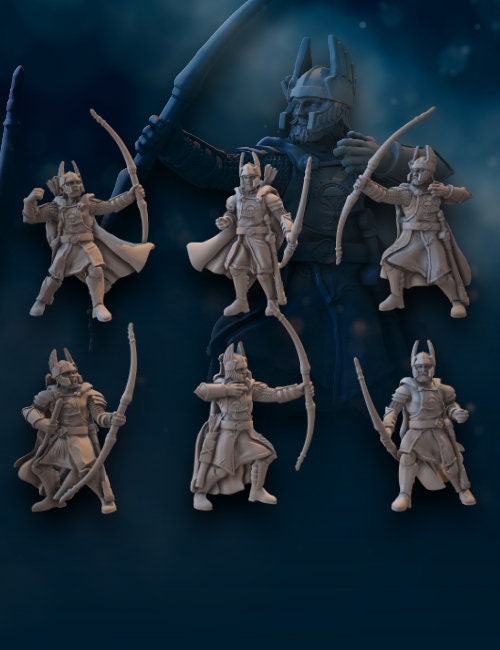High Human Archers white city LOTR dnd fantasy tabletop 28mm