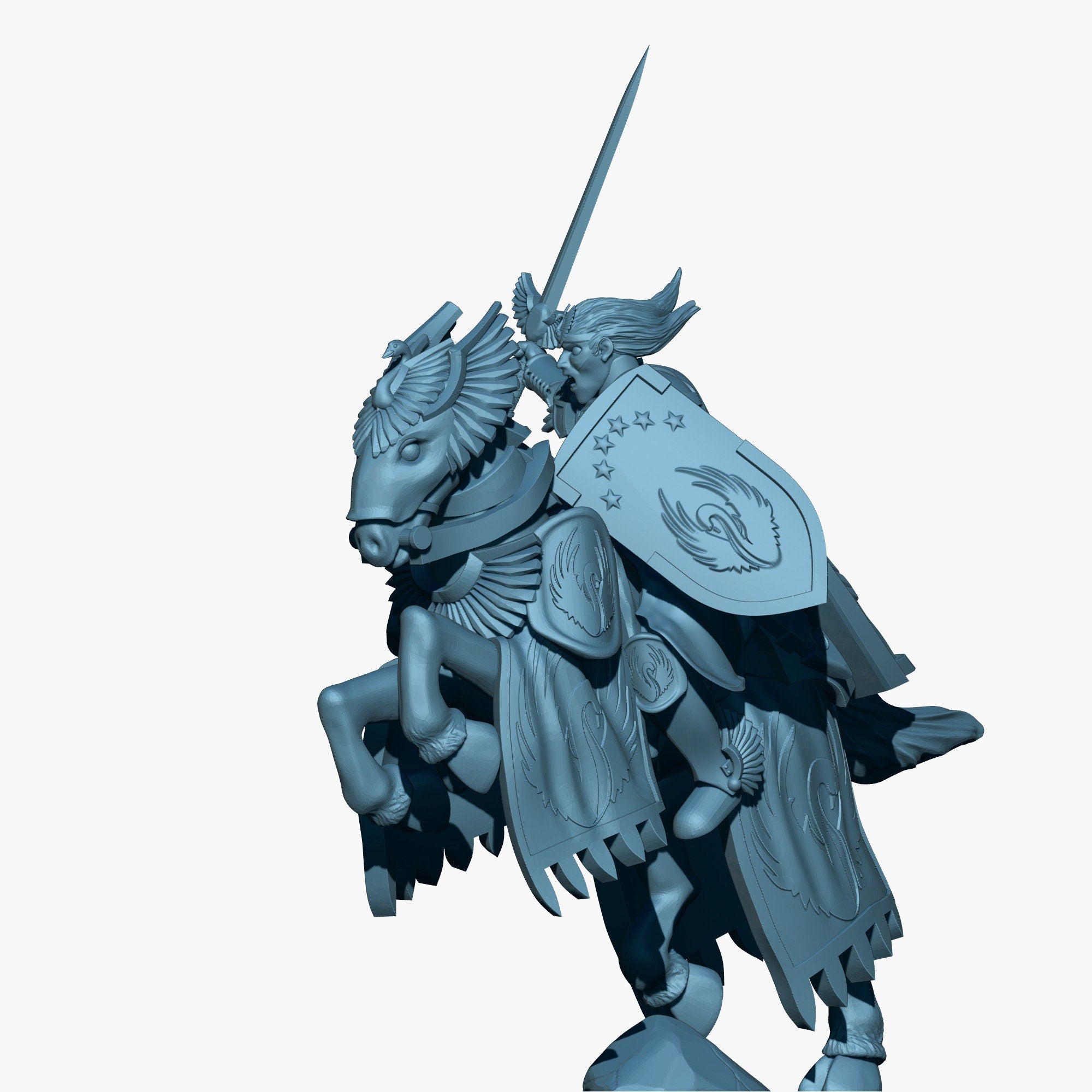 swan knight prince 28mm dnd miniature dungeon and dragons fantasy wargaming miniature tabletop wargame fantasy miniature for painting gift