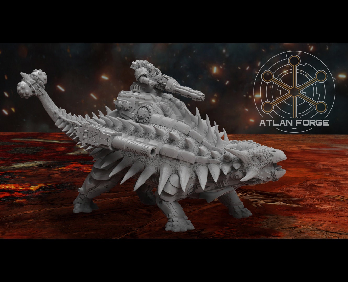 Cybernetic Anyklosaur 32mm sci-fi fantasy miniature for tabletop games grimdark RPGs dnd wargaming miniature dungeons and dragons