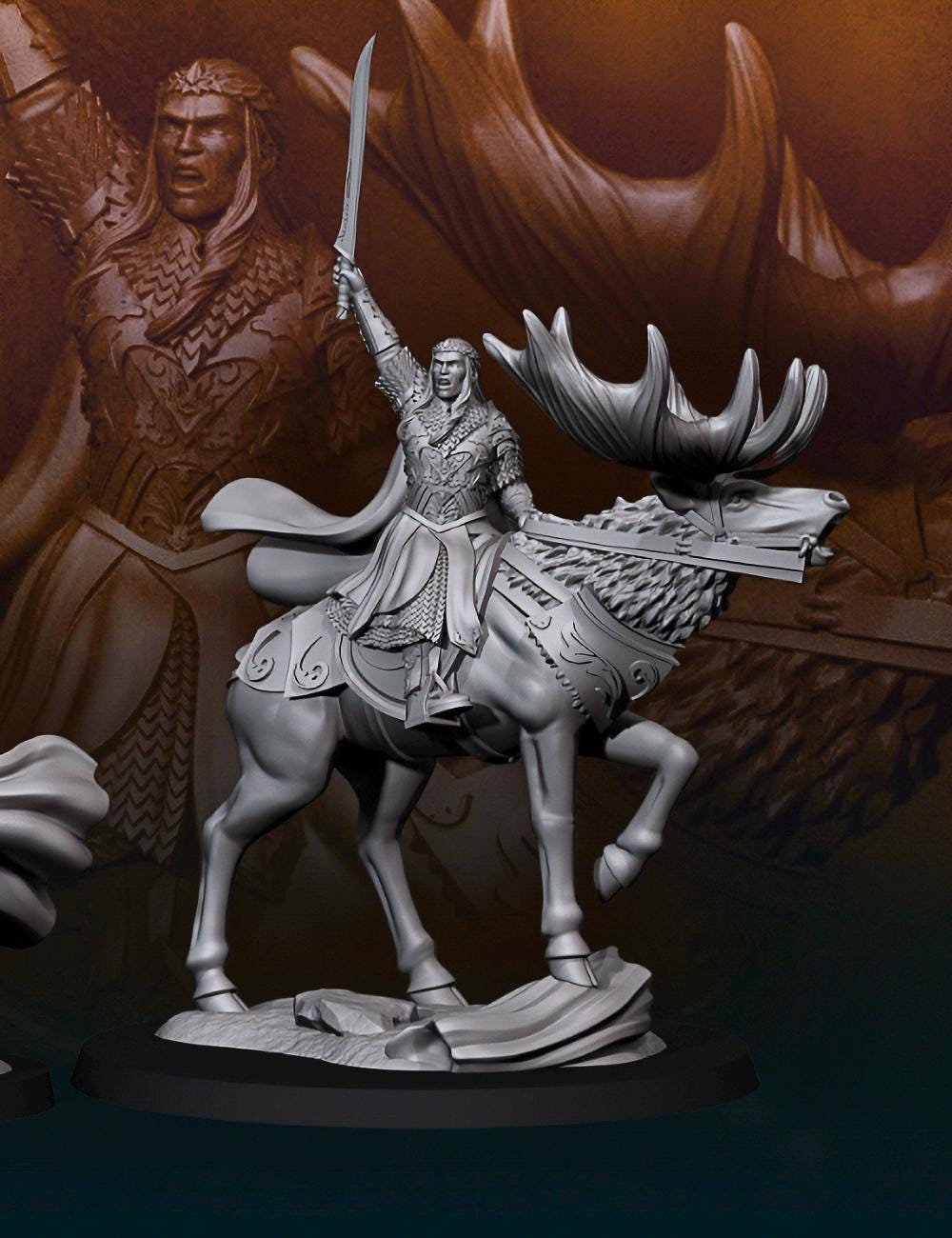 King of the forest on elk dnd minis fantasy miniatures dungeons and dragons miniatures for painting wargaming miniatures tabletop wargames