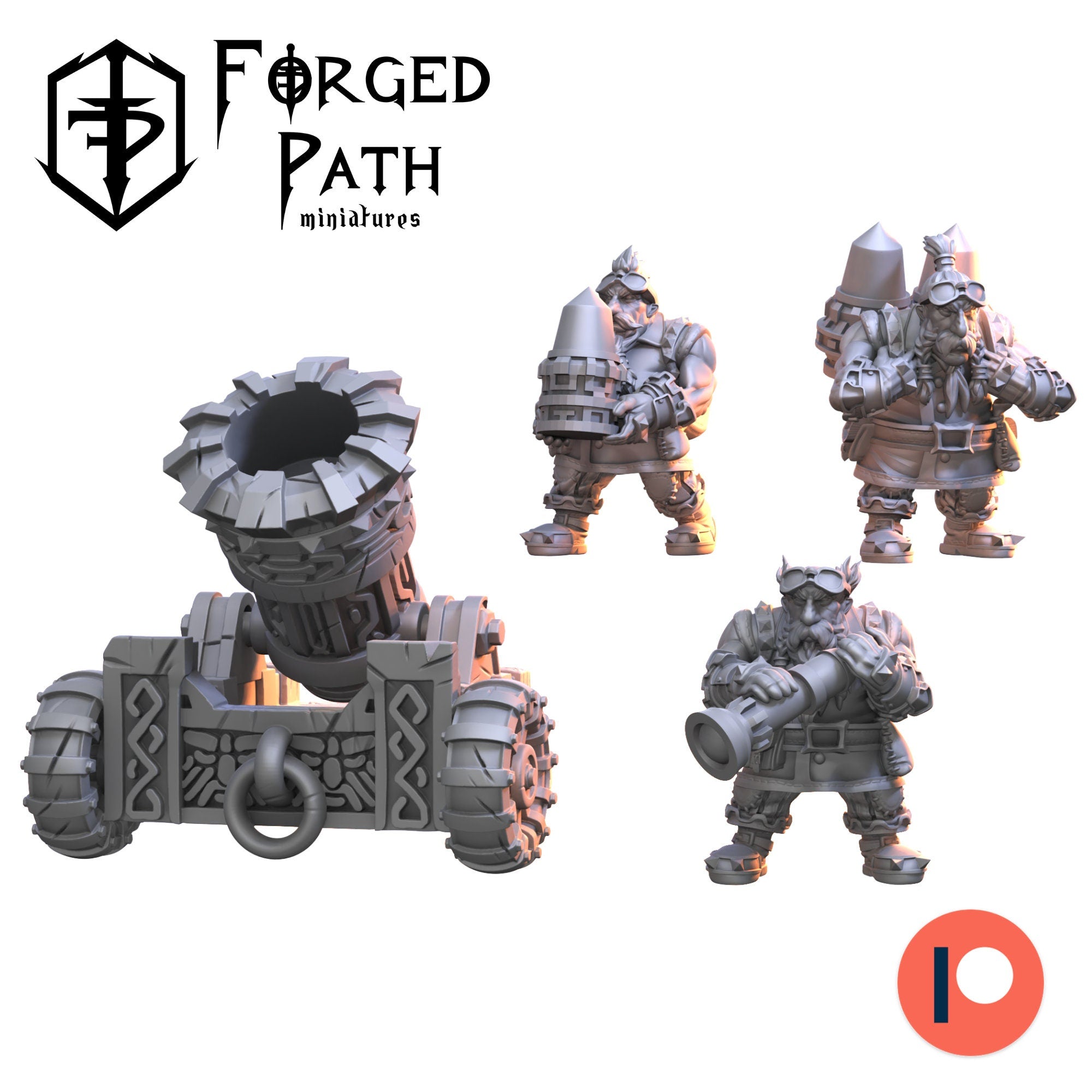 Pirate dwarfs mortar and crew LOTR dnd fantasy tabletop wargames