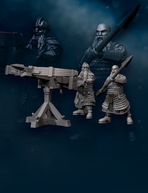 Kalak dwarf ballista 28mm miniatures fantasy dungeons and dragons miniature wargaming miniatures tabletop dnd dwarf army miniatures