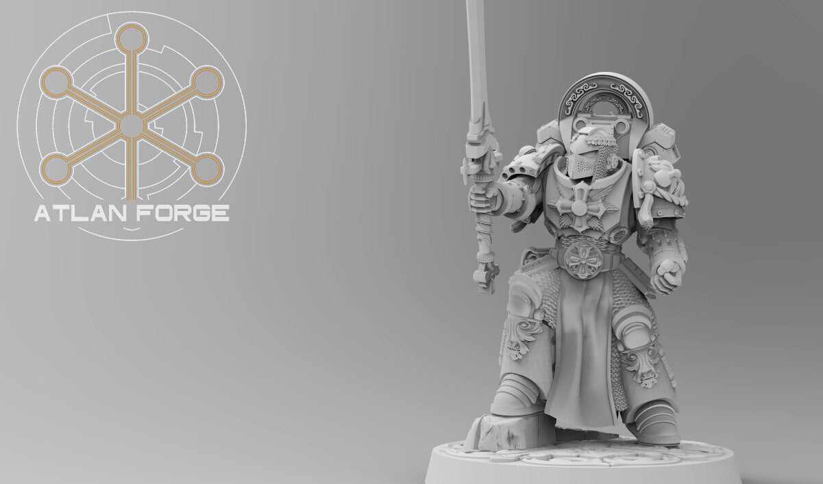 Templar knight champion 32mm wargame fantasy miniature dnd wargaming miniature dungeons and dragons painting gift RPG tabletop minis