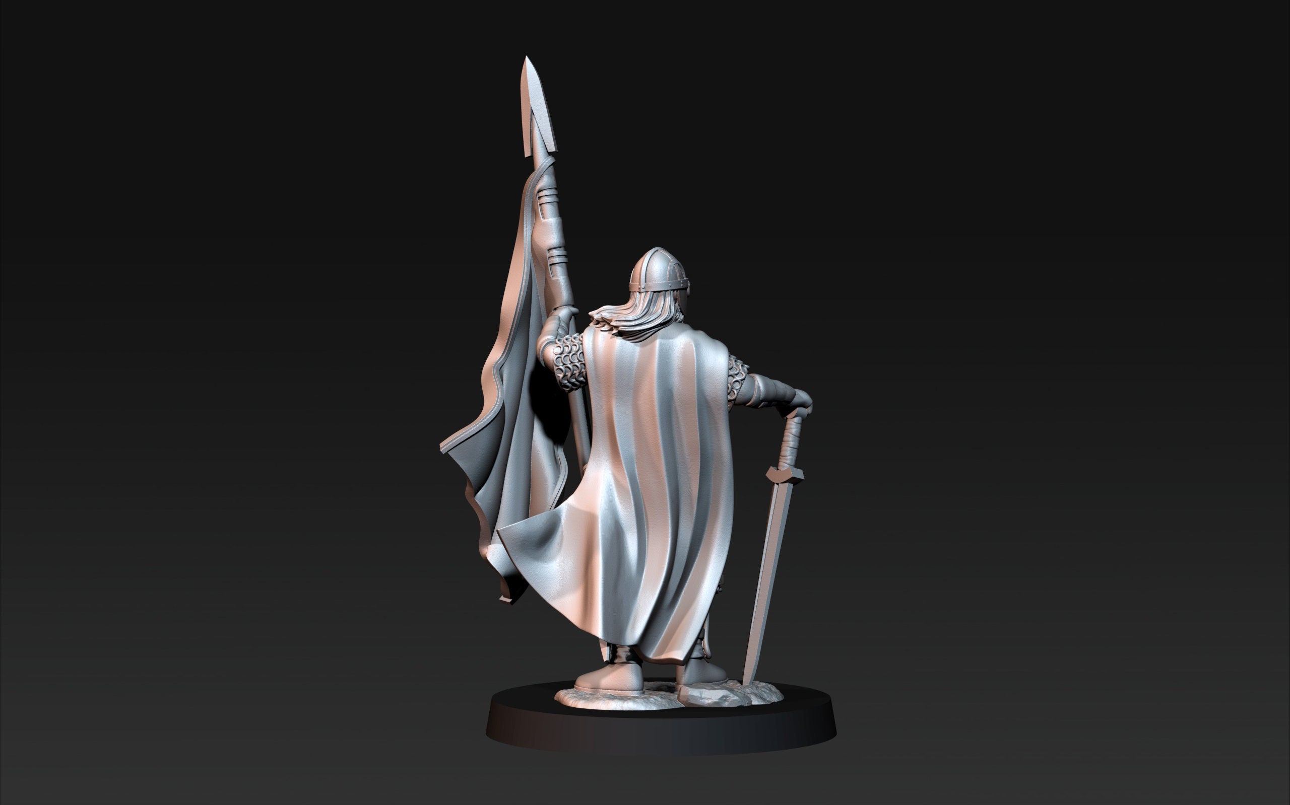 West Human Banner 28mm dnd miniature dungeon and dragons fantasy wargaming miniature tabletop wargame fantasy miniature for painting gift