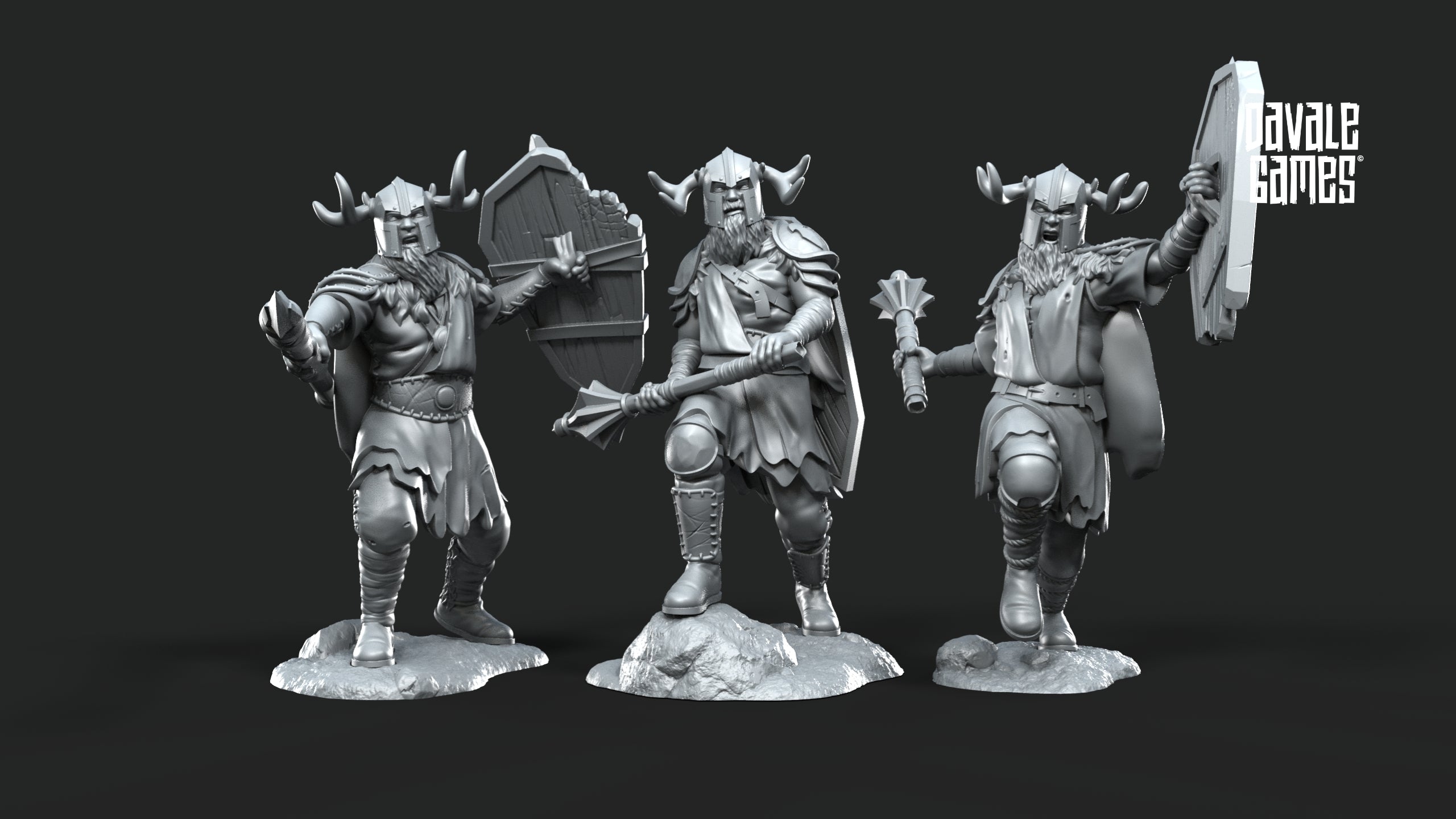 Khalum Spearmen and Banner 28mm Resin Miniatures – Fantasy Infantry Warband for DnD and Wargaming
