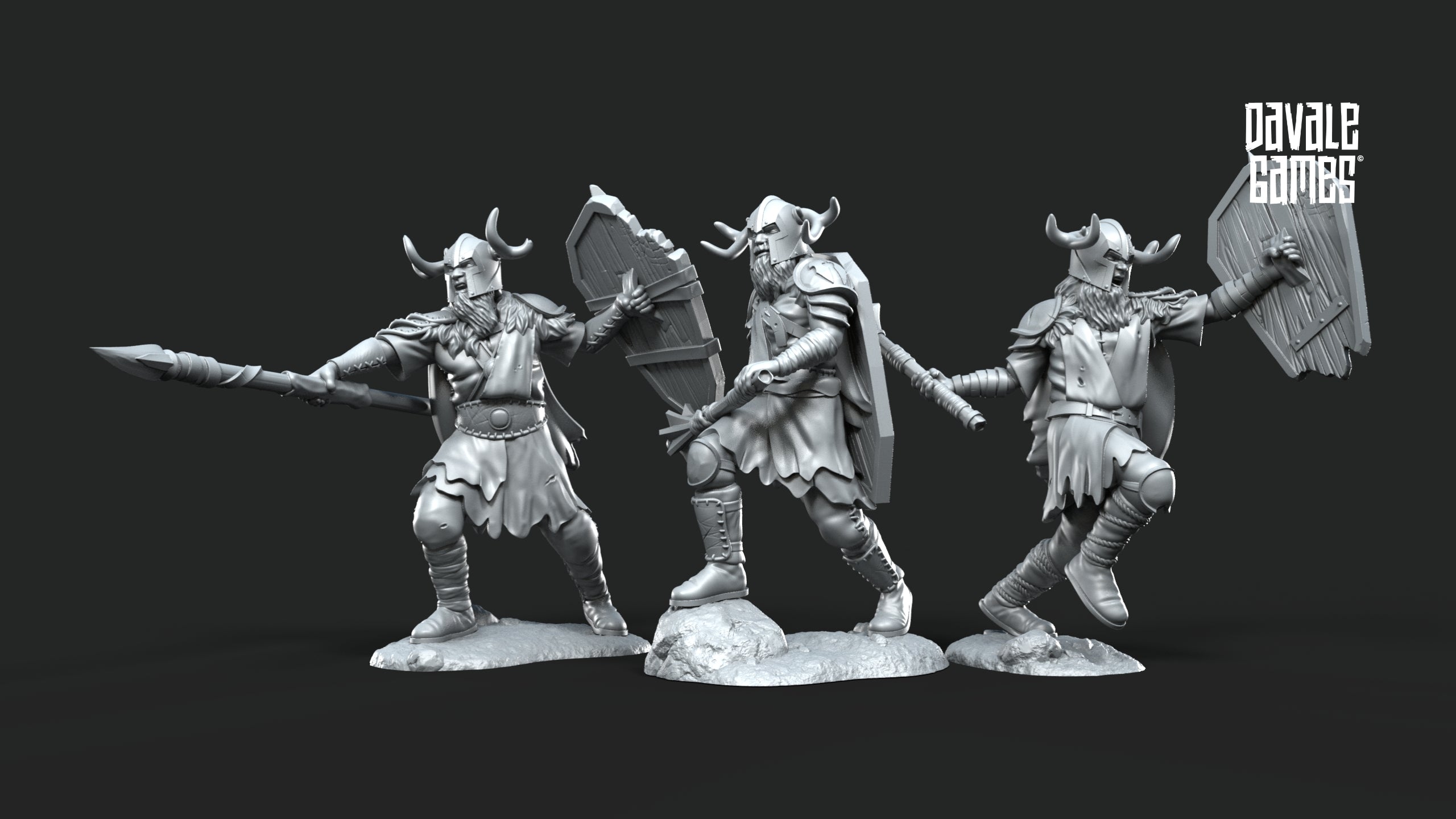 Khalum Spearmen and Banner 28mm Resin Miniatures – Fantasy Infantry Warband for DnD and Wargaming