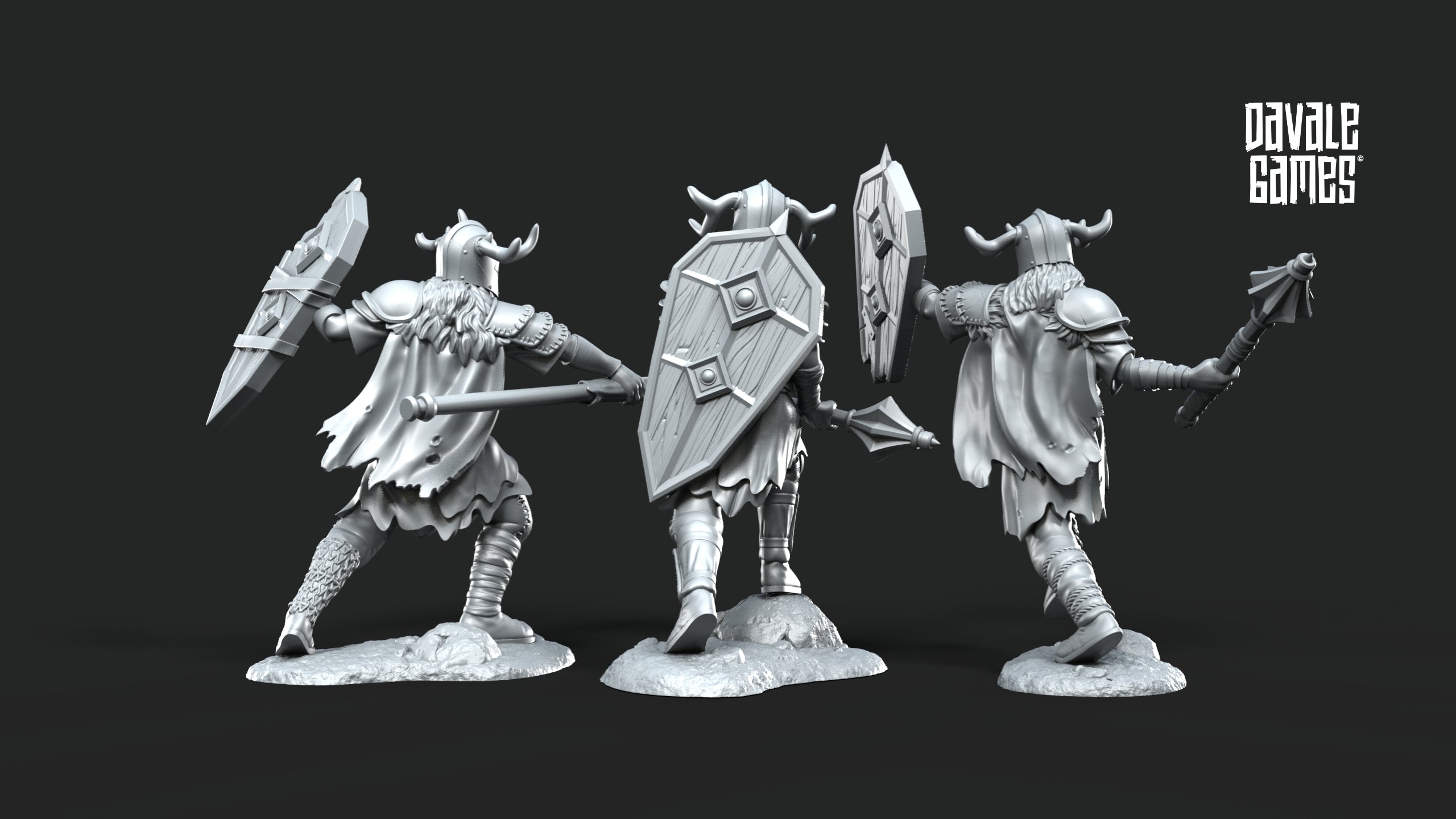 Khalum Spearmen and Banner 28mm Resin Miniatures – Fantasy Infantry Warband for DnD and Wargaming