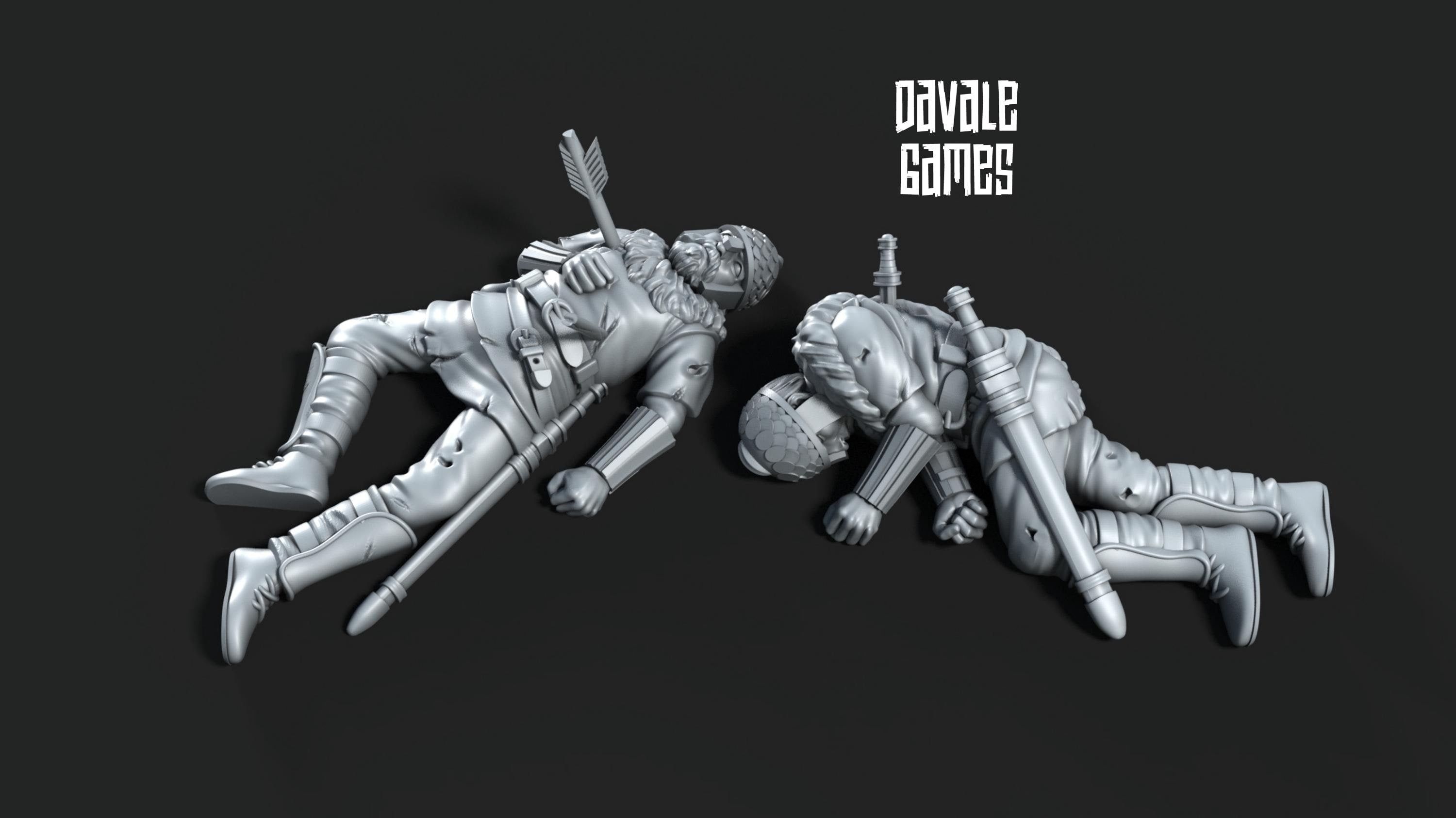Gepids Casualties 28mm miniatures dnd minis fantasy miniatures dungeons and dragons miniatures painting wargaming miniatures tabletop