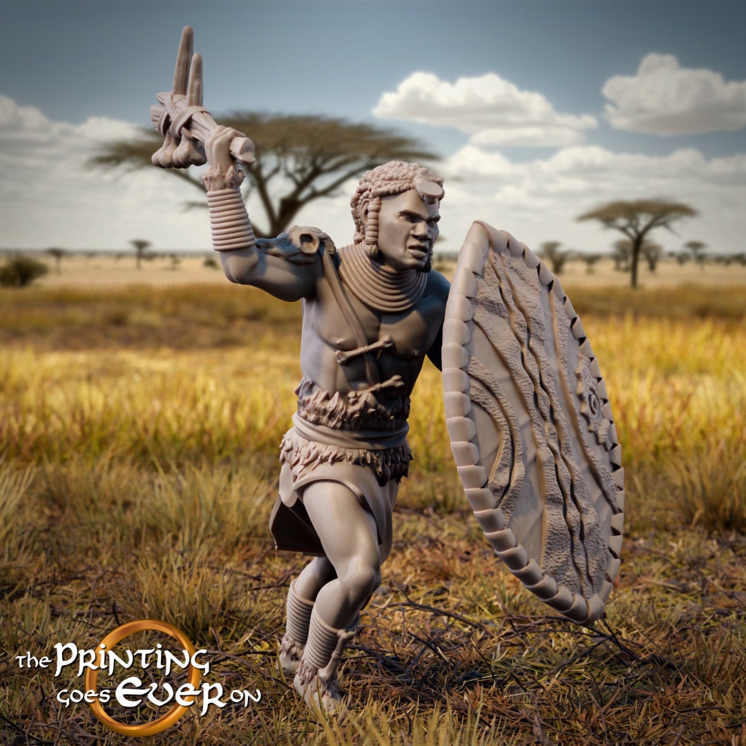 Tribal Warrior 28mm miniatures dnd minis fantasy miniatures dungeons and dragons miniatures  wargaming miniatures tabletop wargames