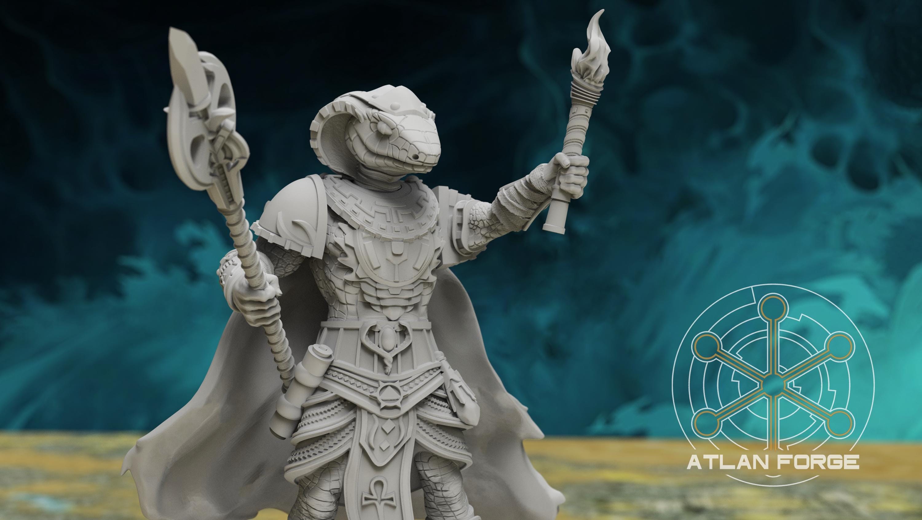 Aegyptus Reptilian Sorcerers 32mm sci-fi fantasy miniature for tabletop games grimdark RPGs dnd wargaming miniature dungeons and dragons