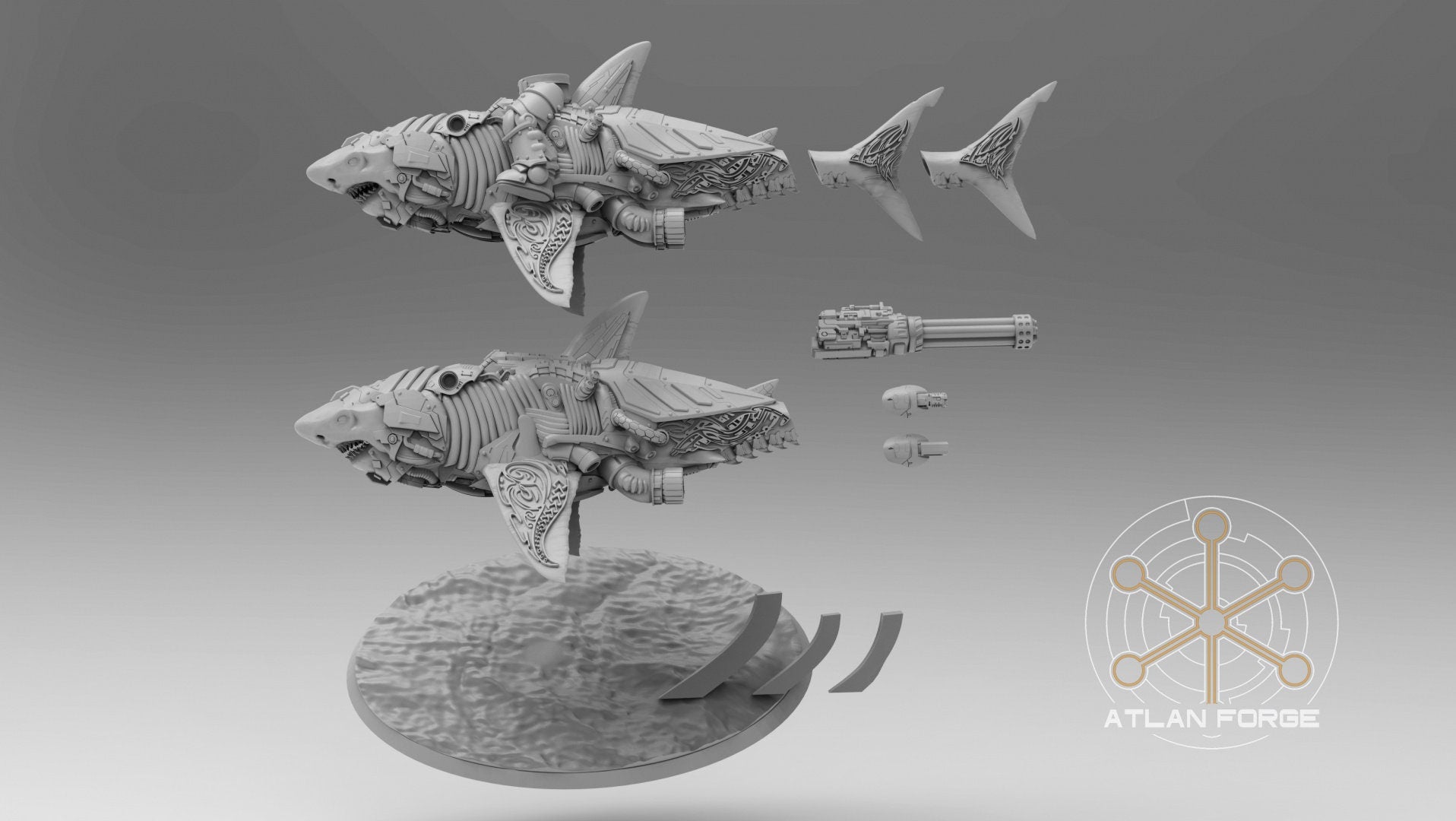 Wai Toa Shark Riders 32mm sci-fi fantasy miniature for tabletop games grimdark RPGs dnd wargaming miniature dungeons and dragons painting