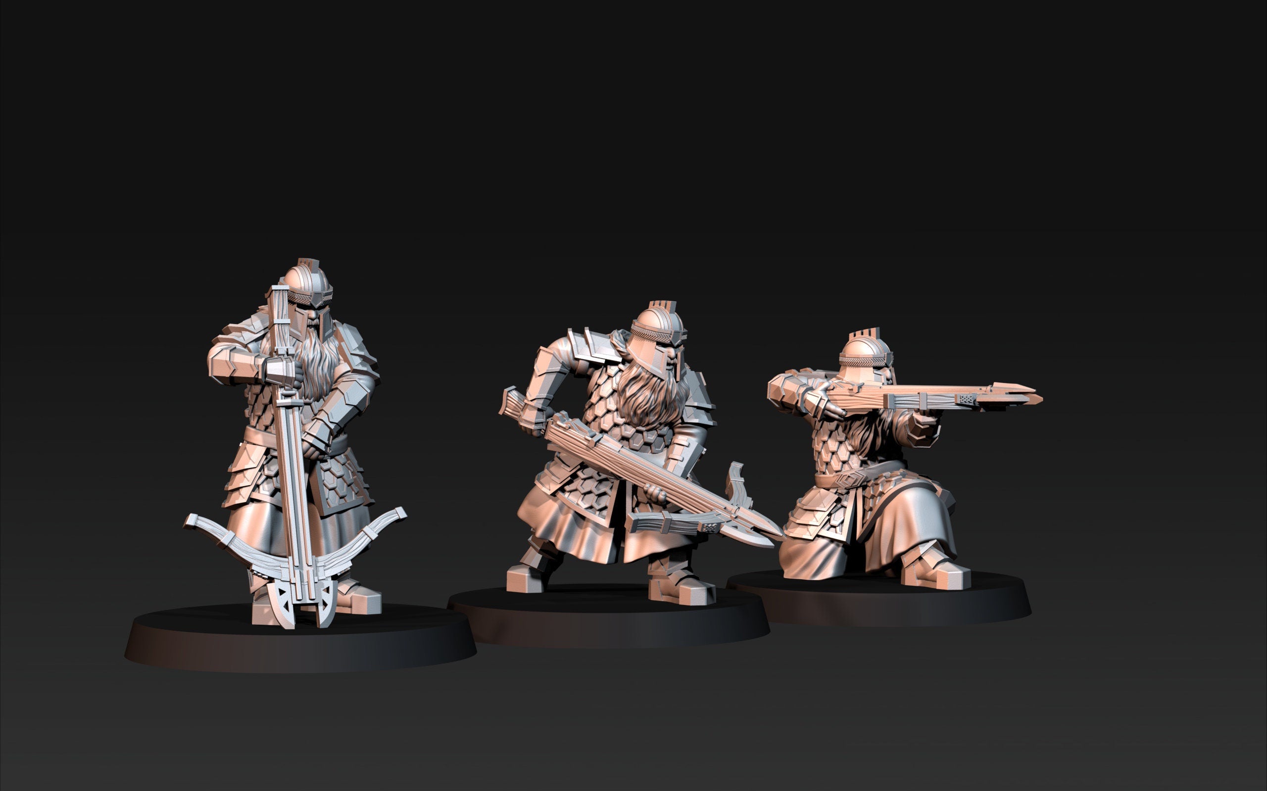 Silver Goat Dwarves with crossbows dnd fantasy tabletop wargames dwarf / dwarves army miniatures