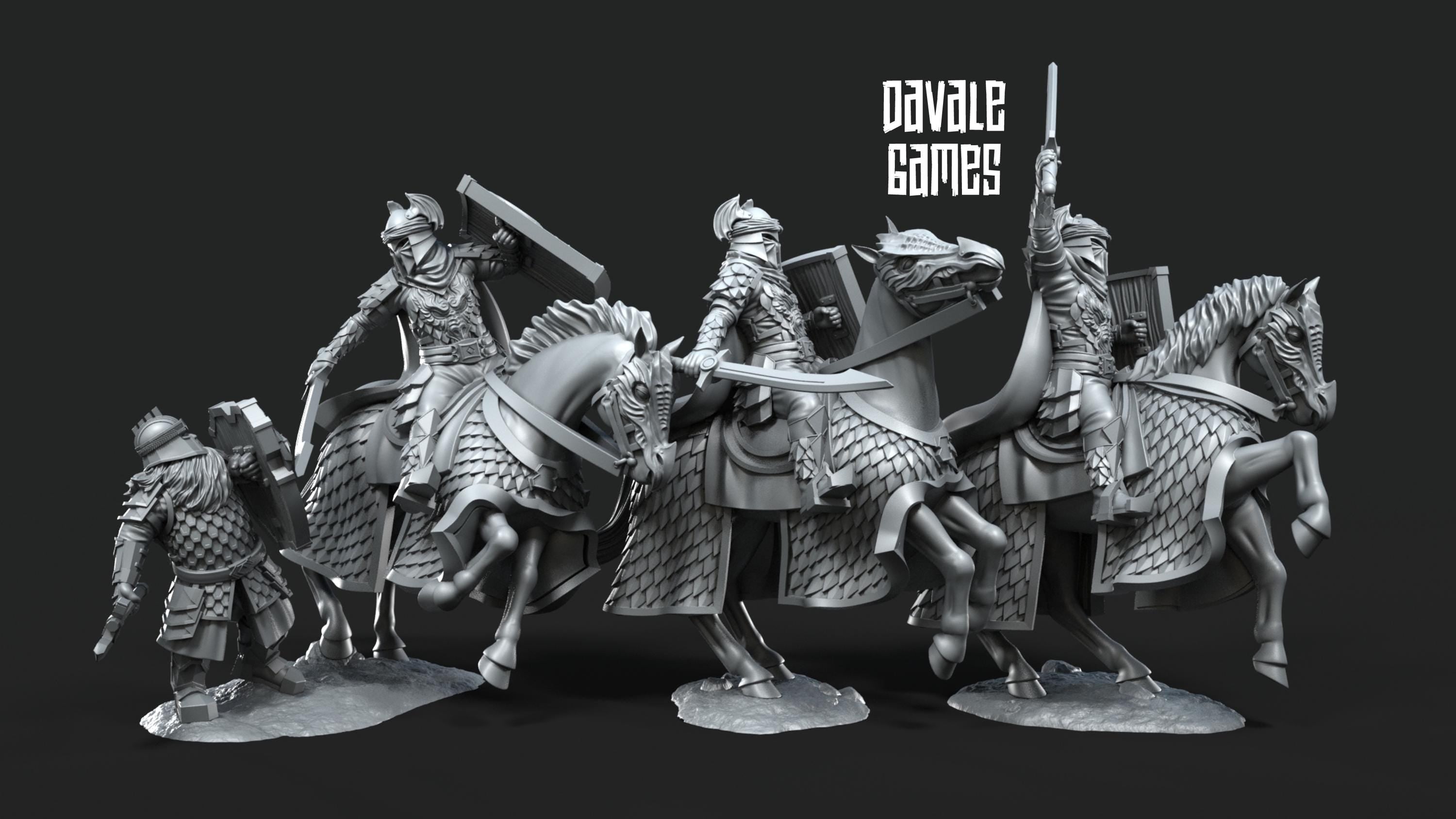 Dragon Army Elite on Horse 28mm miniature dungeon and dragons fantasy wargaming miniature tabletop fantasy miniature painting dnd