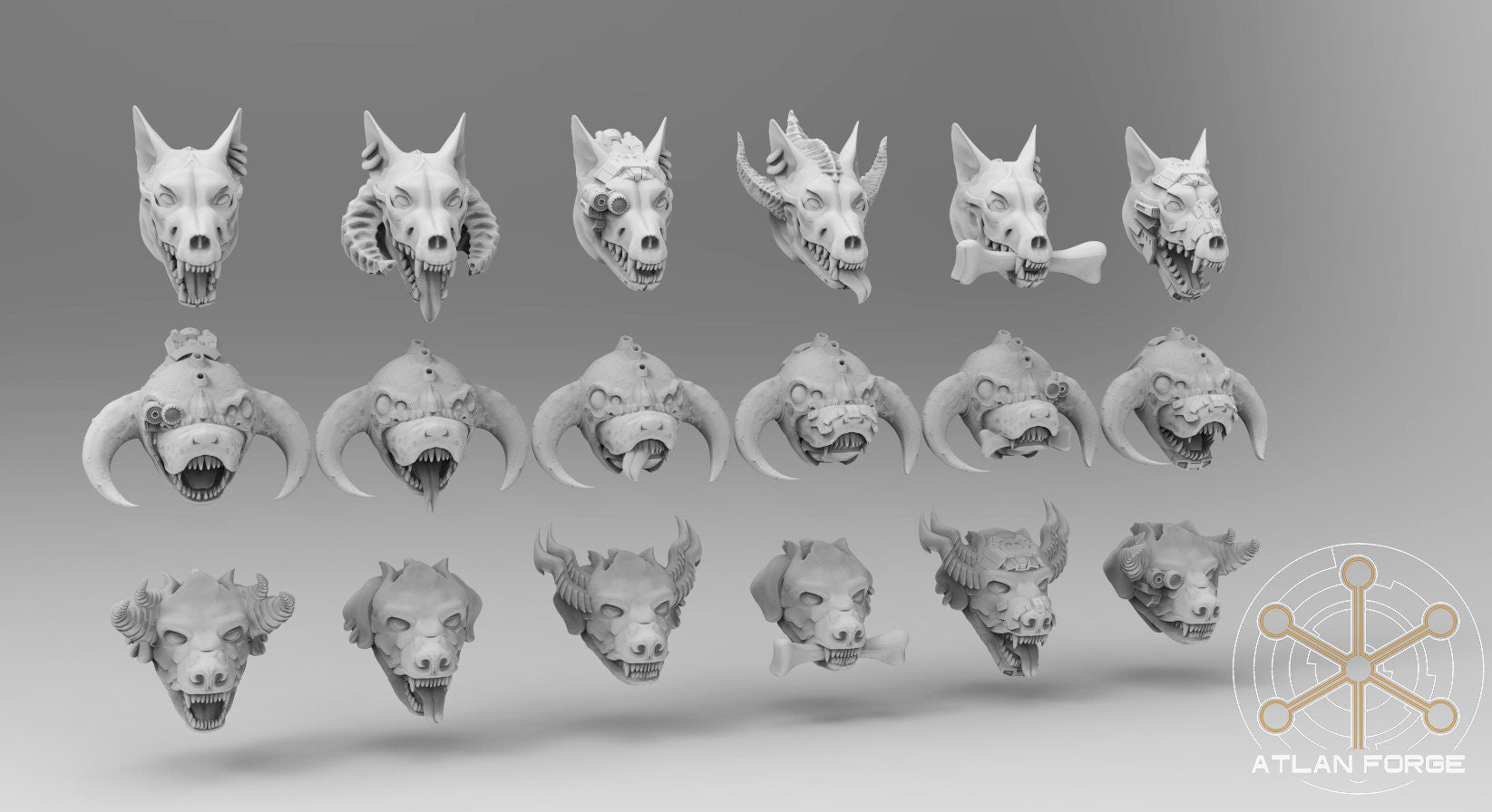 Hounds of Hades 32mm sci-fi fantasy miniature for tabletop games grimdark RPGs dnd wargaming miniature dungeons and dragons gift