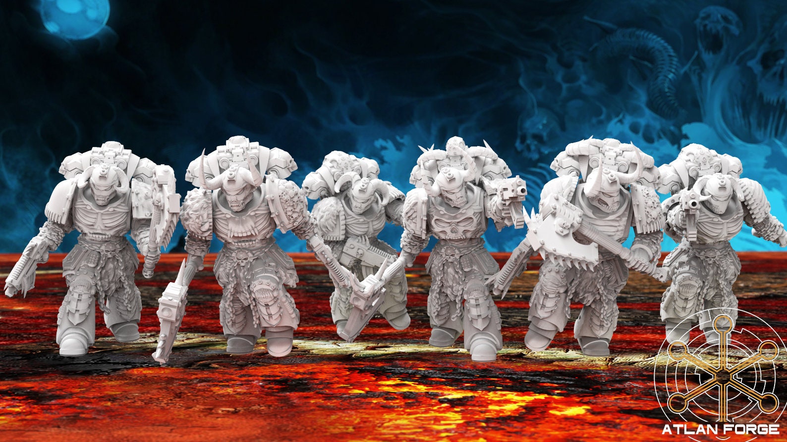 Daemon Knights of hades 32mm sci-fi fantasy miniature for tabletop games grimdark RPGs dnd wargaming miniature dungeons and dragons painting