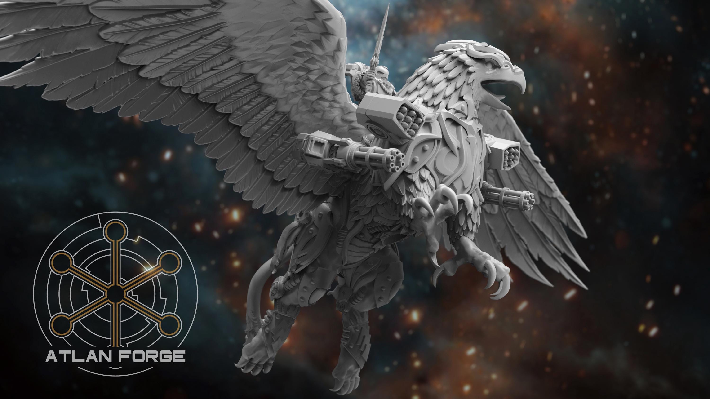 Cybernetic Battle Griffin 32mm sci-fi fantasy miniature for tabletop games grimdark RPGs dnd wargaming miniature dungeons and dragons