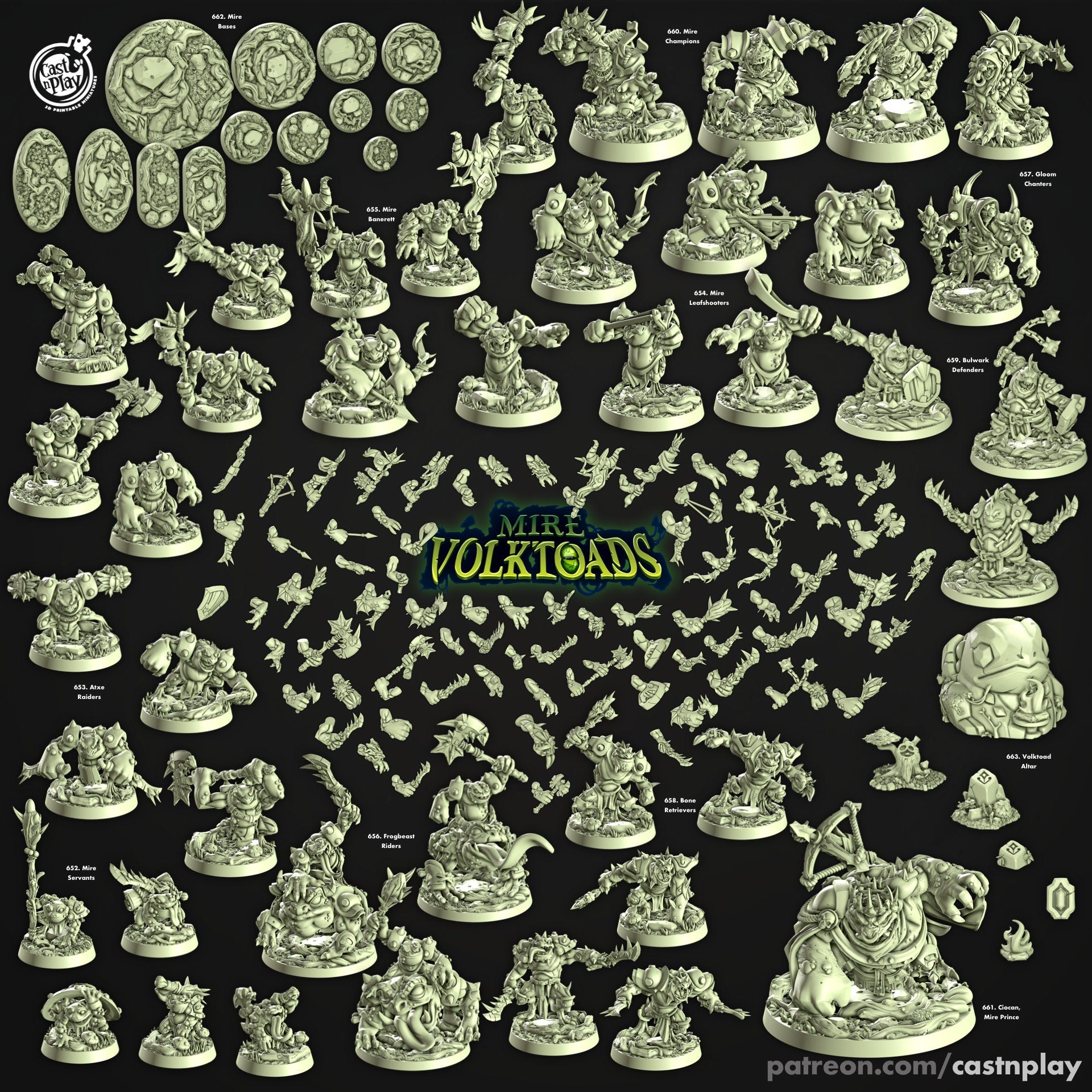 Mire Volktoads Toad warrior Army Bundle dnd fantasy tabletop wargames 32mm